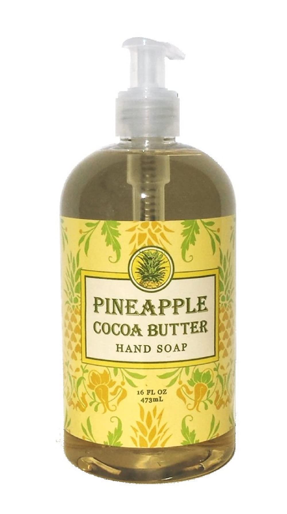Greenwich Bay Trading Company 16 oz Pineapple Cocoa Butter Hand Soap - Botanical Collection | Moisturizing & Natural Ingredients for Kitchen, Bathroom & Office Use