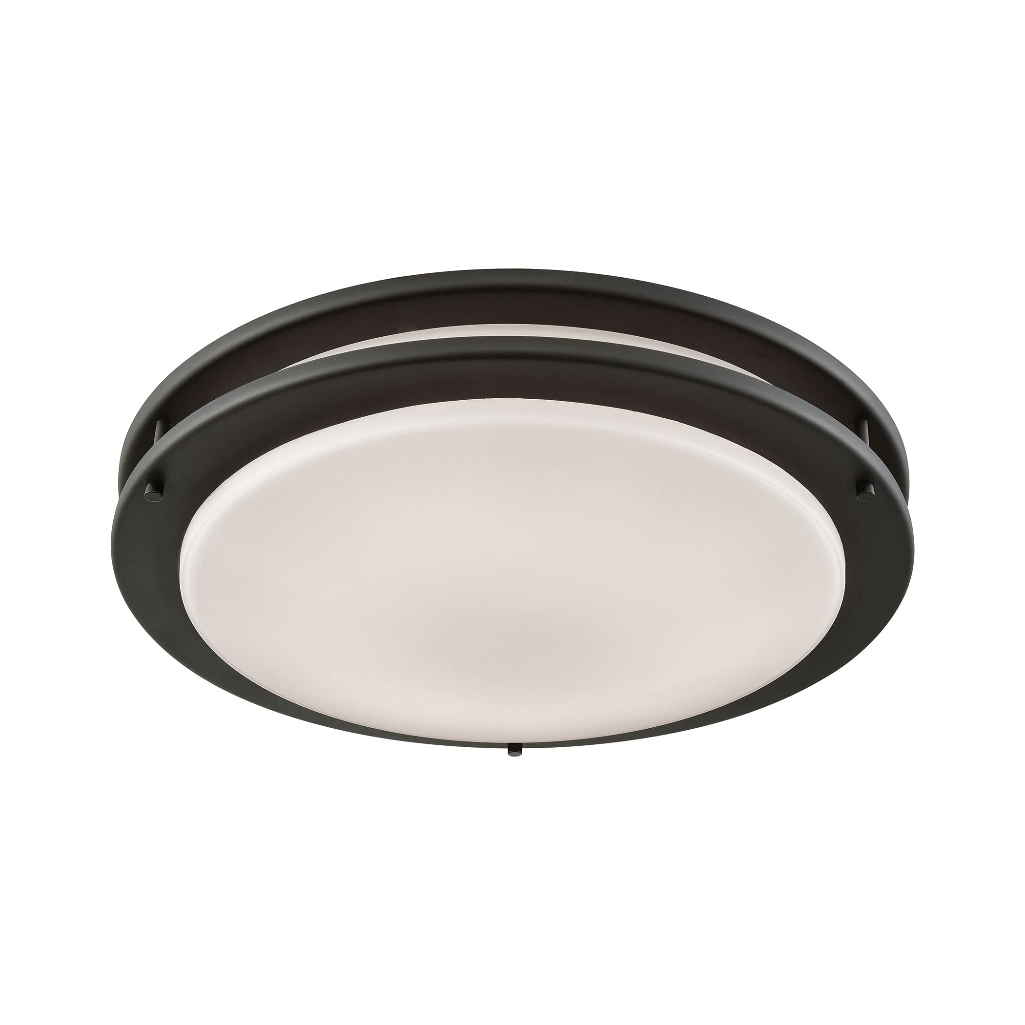 ELK Lighting CL782041 Clarion 14-inch LED Flush Mount Ceiling Light - Brushed Nickel Finish with White Acrylic Diffuser - Perfect for Bedroom, Kitchen, Hallway & Office Lighting