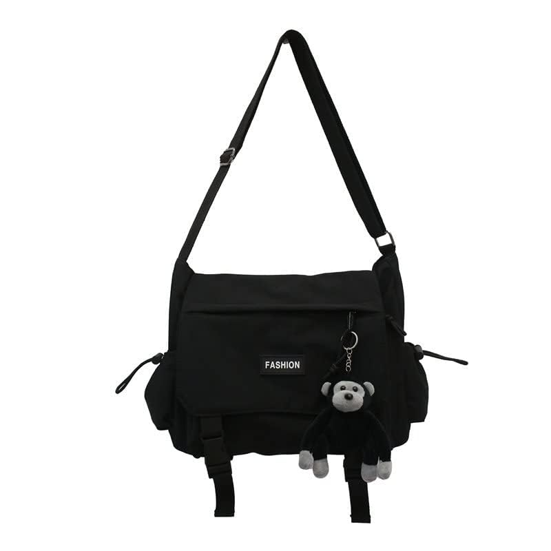 Large Capacity Unisex Shoulder Bag - Waterproof Nylon Messenger Bag for Men & Women | Japanese Korean Style Oxford Book Bag for Work, School & Travel