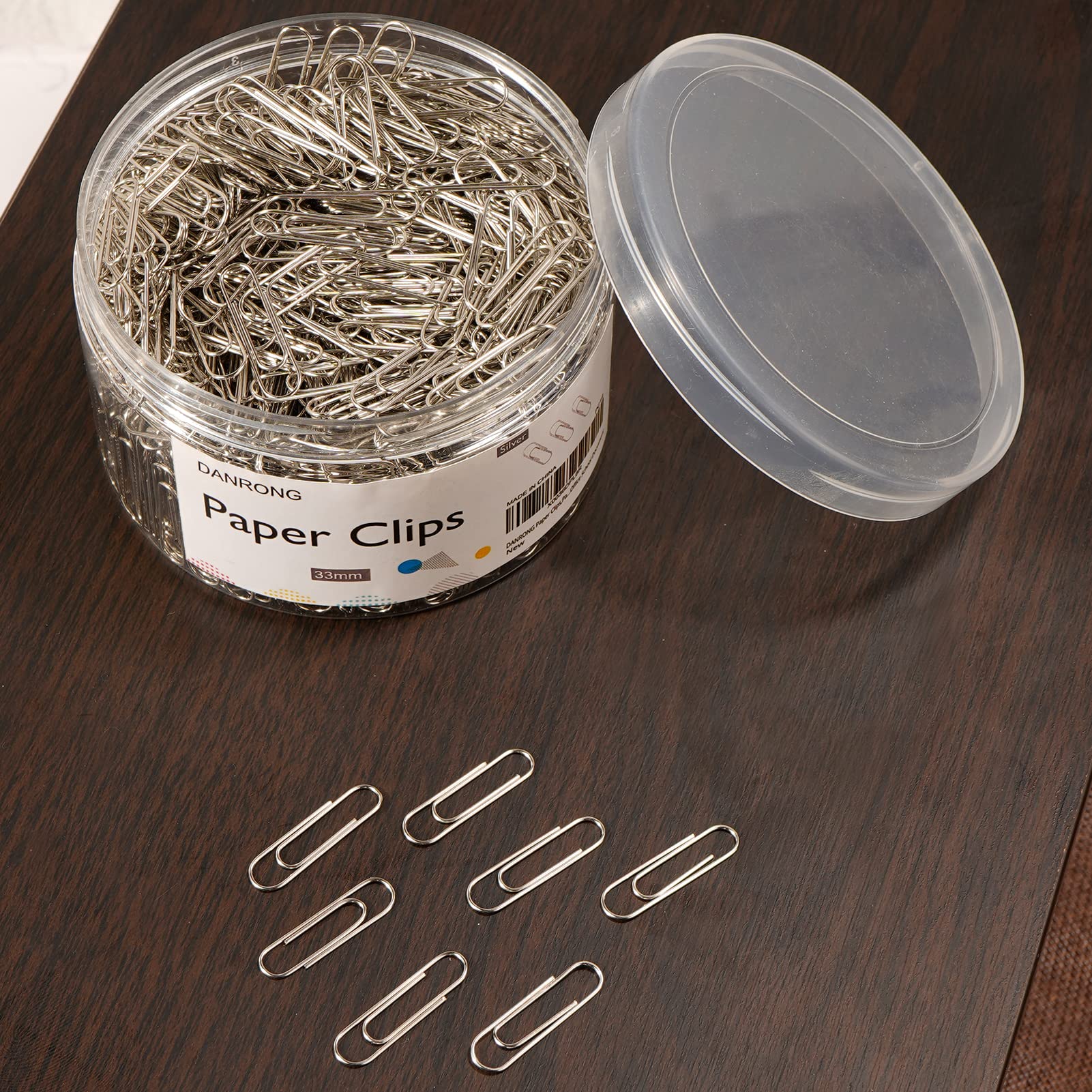 750 Pack Silver Medium Paper Clips 1.3 Inch (33mm) - Bulk Office & School Supplies for Organizing Documents, DIY Crafts, and Daily Use - Durable & Rust-Resistant Paperclips for Filing, Scrapbooking, and Home Office Organization
