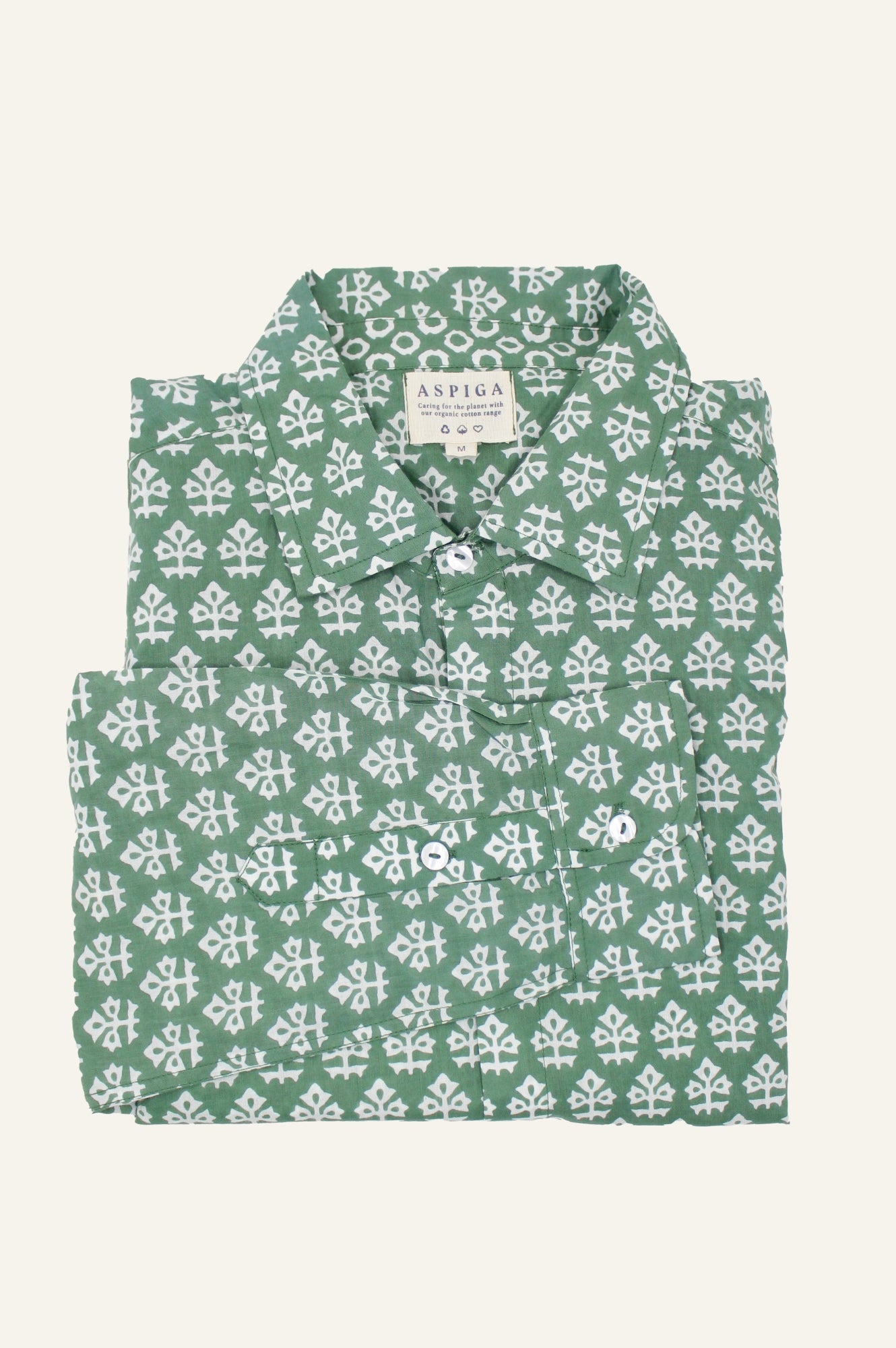 Men's Stylish Printed Cotton Shirt - Batik Khaki Design | Comfortable Casual Wear for Summer Outings & Beach Vacations