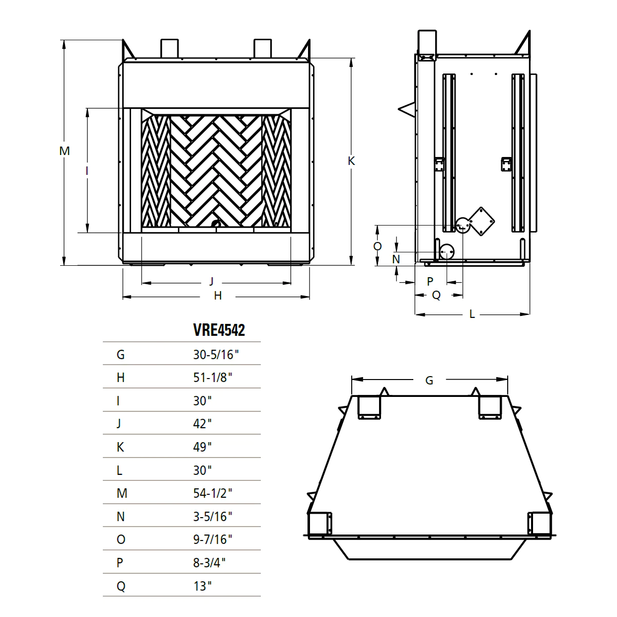 42 Inch Ventless Outdoor Gas Fireplace - VRE4542 Paneled Firebox for Patio, Deck, and Backyard Relaxation