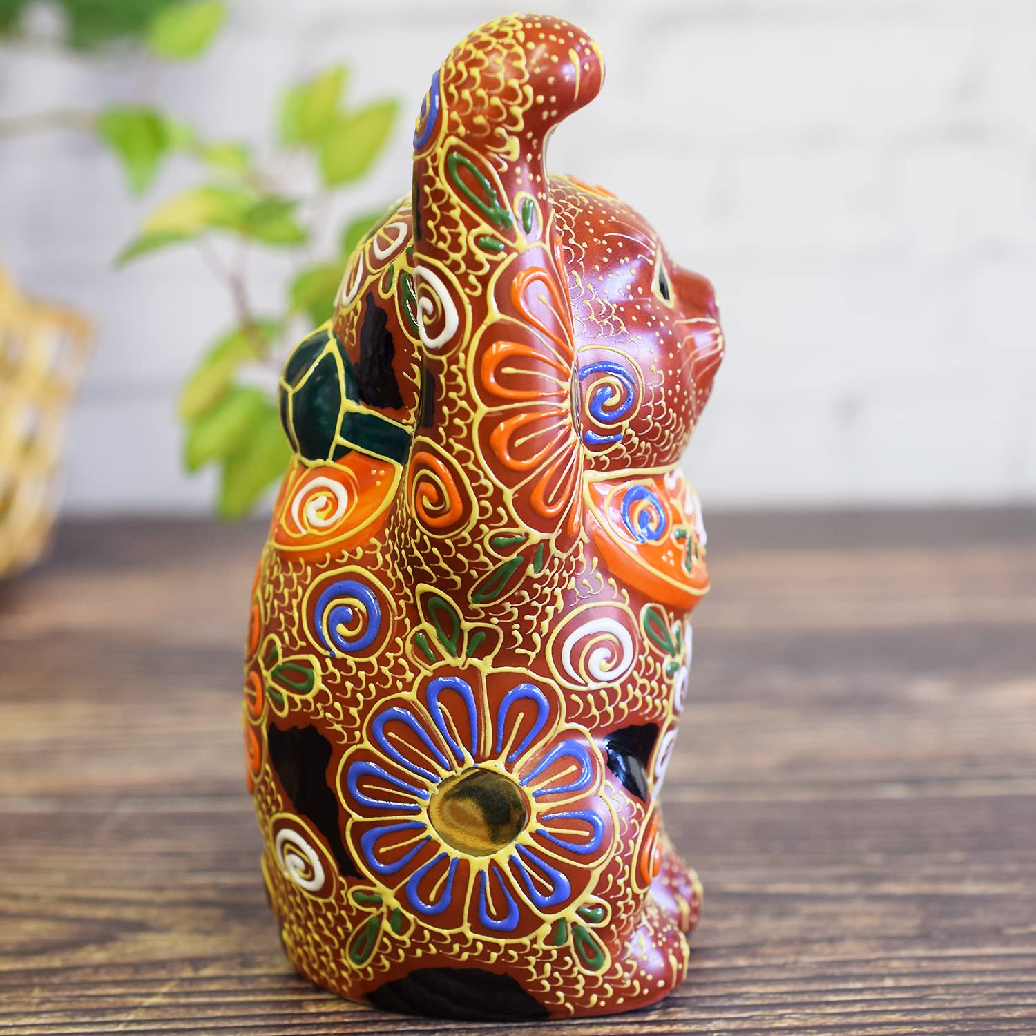 Authentic Japanese Maneki Neko Lucky Cat - Right Hand Ceramic Figurine for Good Fortune & Prosperity | Perfect for Home Decor, Office Desk & Gift Giving