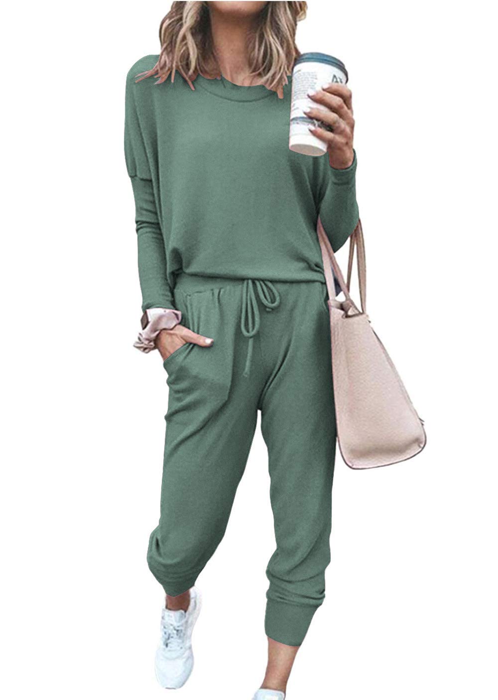 ETCYY Women's Lounge Sets - Soft 2 Piece Sweatsuit Outfit with Long Sleeve Top & Pants for Yoga, Workout, Home Relaxation & Casual Wear