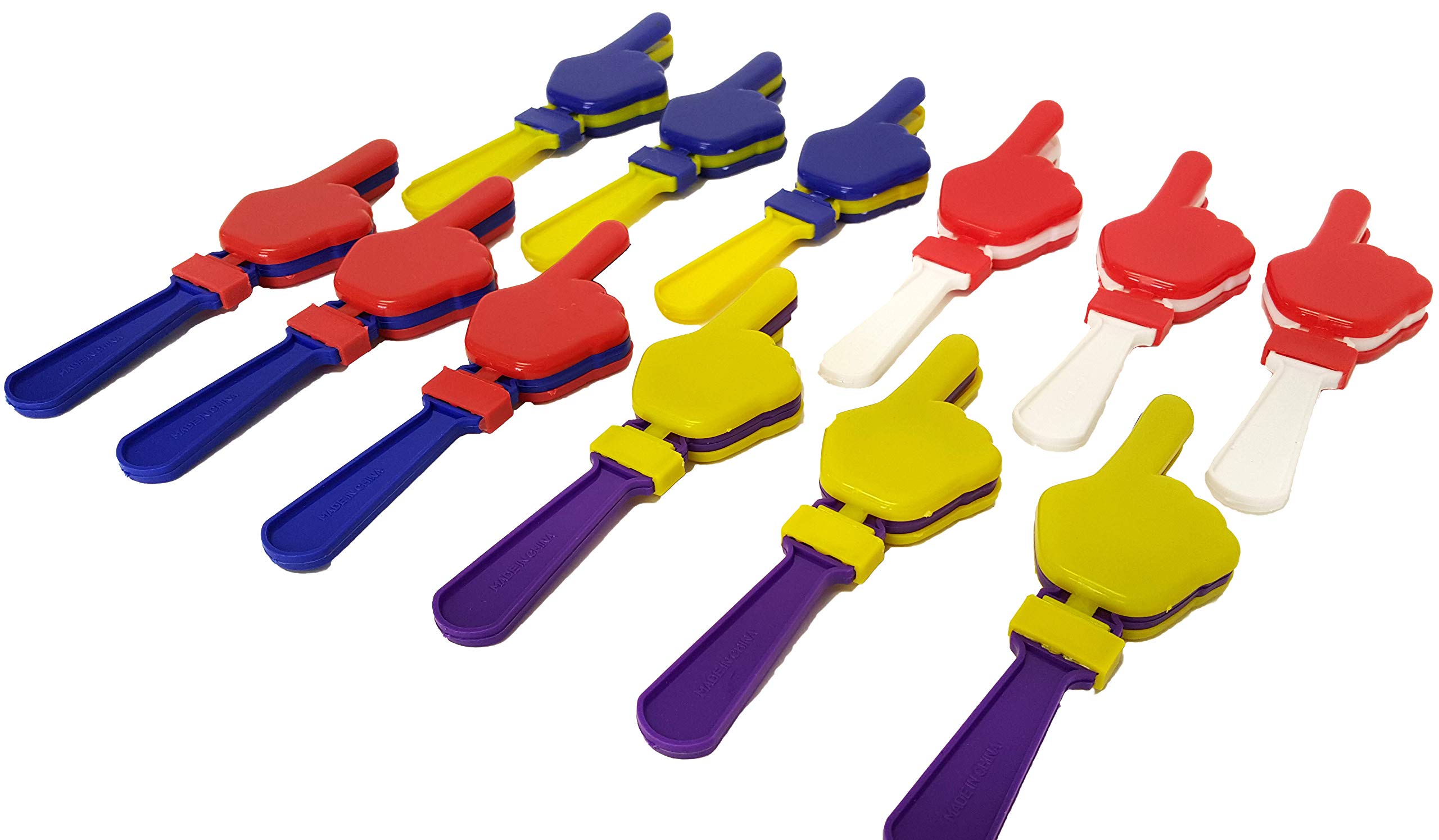 24 Pack Plastic Hand Clappers - Noisemakers for Cheerleading, Sports Events & Parties - Fun Bulk Noise Maker Toys for Kids & Adults