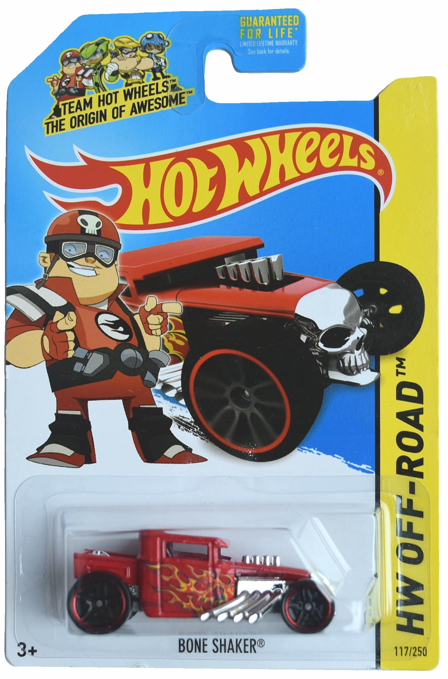 Hot Wheels Bone Shaker Die-Cast Car - Team 117/250 Limited Edition Red Collectible - Perfect for Display, Gifts & Racing Enthusiasts