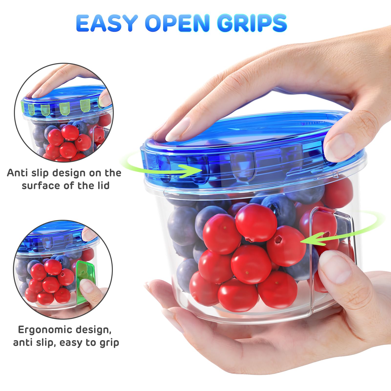 6-Pack 16 Oz Airtight Freezer Storage Containers with Twist Top Lids - BPA Free, Stackable, Leakproof Plastic Food Containers for Meal Prep, Soup & Leftovers | Microwave & Dishwasher Safe | Perfect for Kitchen Organization & Food Preservation
