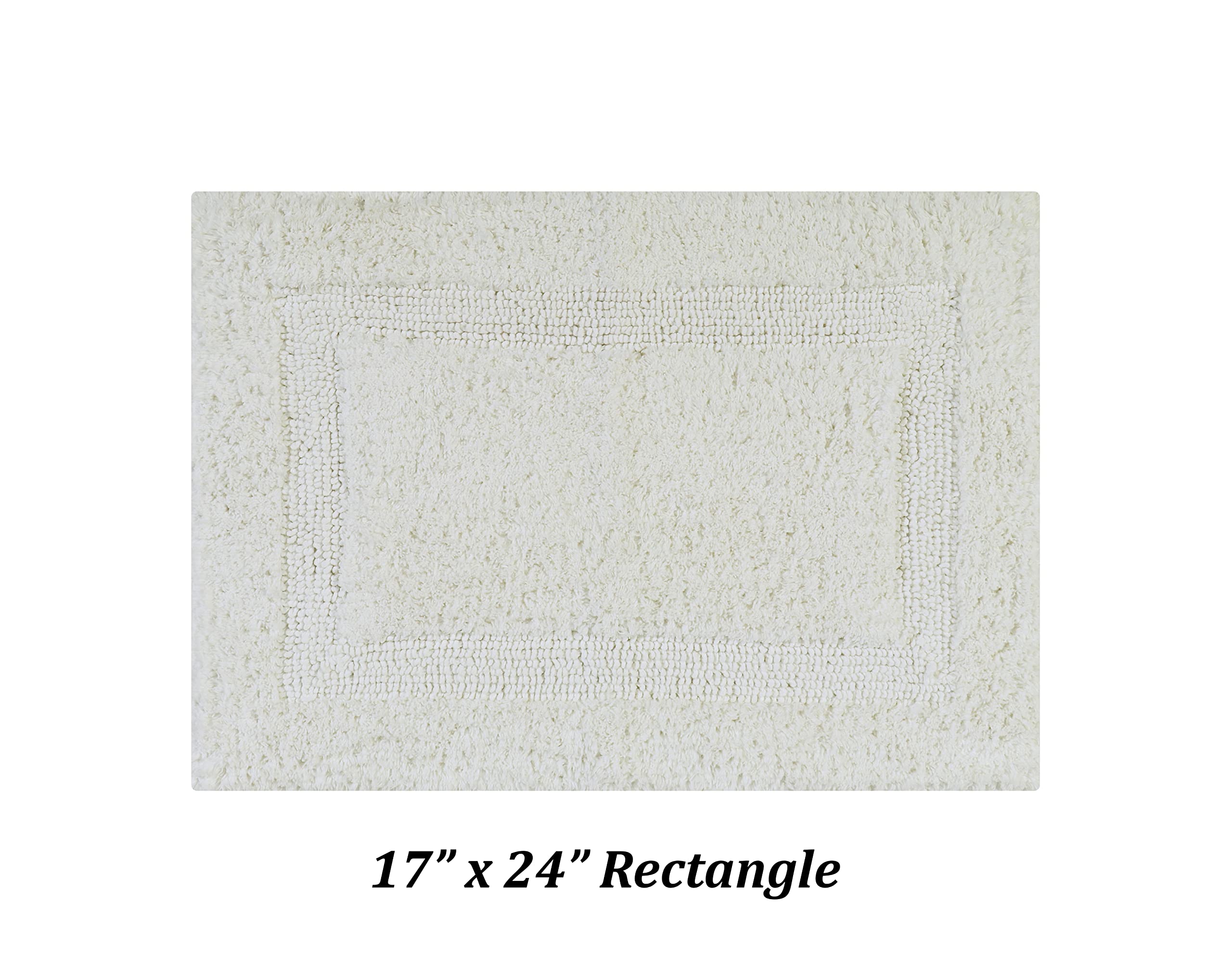 Better Trends 2-Piece Bathroom Rug Set - Super Soft Reversible Cotton Bath Mats, Absorbent Machine Washable Ivory Bath Rugs for Bathroom Floor Decor, Shower & Tub, Laundry Room - Lux Collection | Perfect for Master Bath, Guest Bath & Spa-Like Retreats