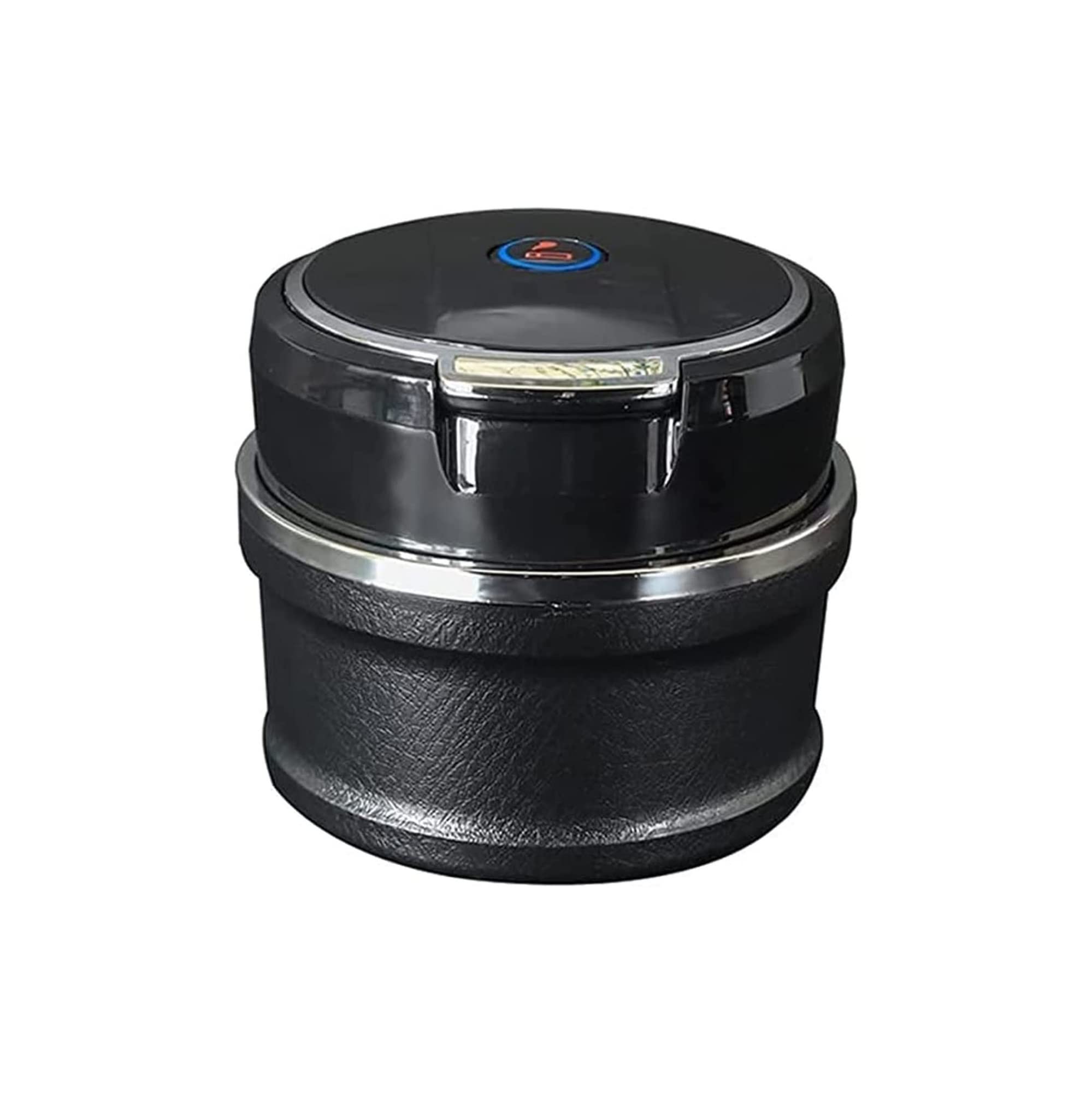 Smokeless Portable Car Ashtray with Lid & LED Light - Stainless Steel Vehicle Ashtray for Car Cup Holder | Home, Office, Travel Use (Silver)