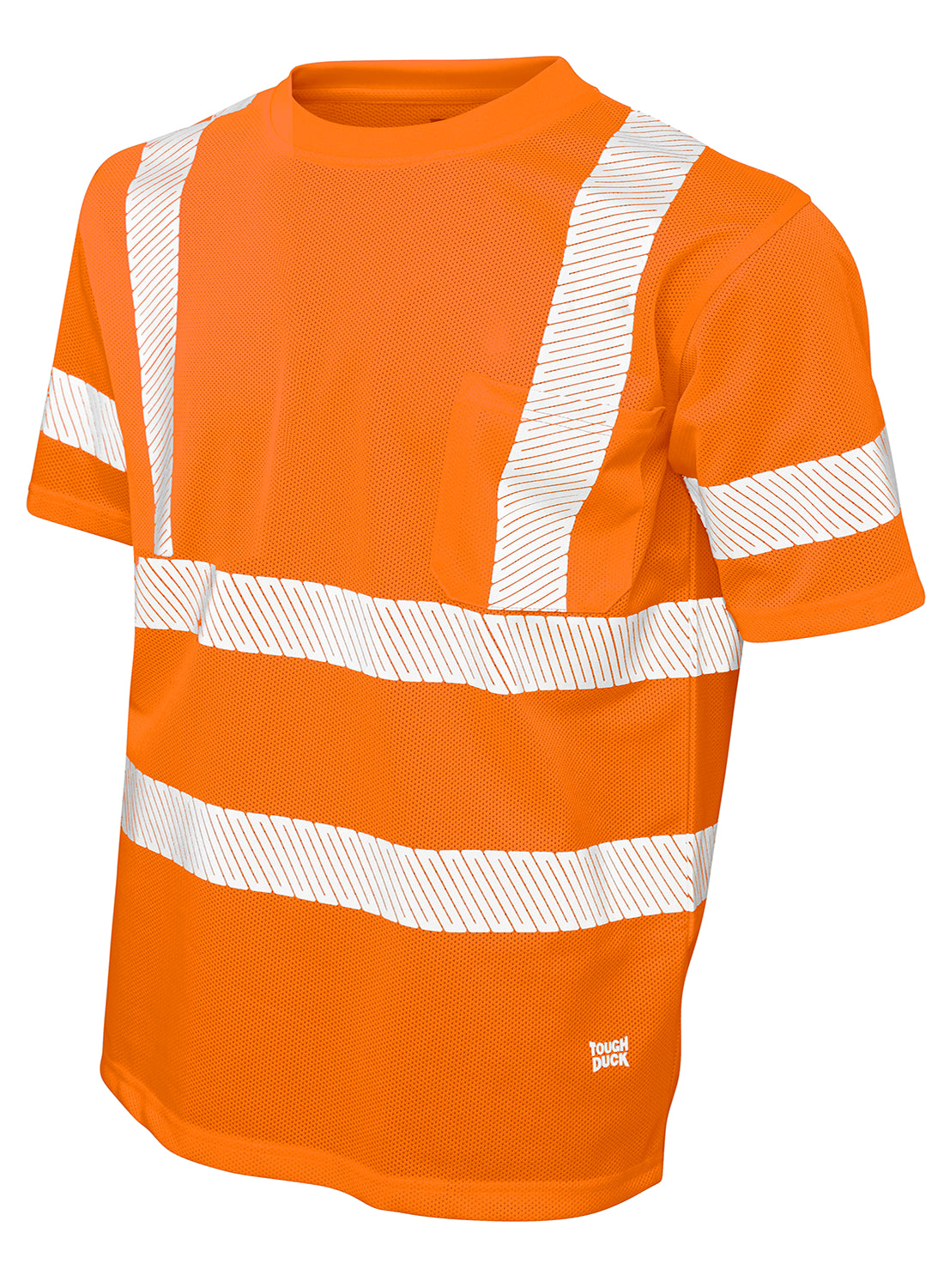Tough Duck MicroMesh Short Sleeve Hi-Visibility Safety T-Shirt with Pocket ST07 - High Visibility Workwear for Construction, Roadwork & Outdoor Safety