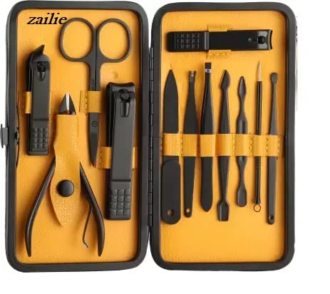 Professional Stainless Steel Nail Clippers Kit - Grooming Scissors & Tweezers Set with Leather Travel Case | Perfect for Home, Salon, and Travel Manicure/Pedicure Care