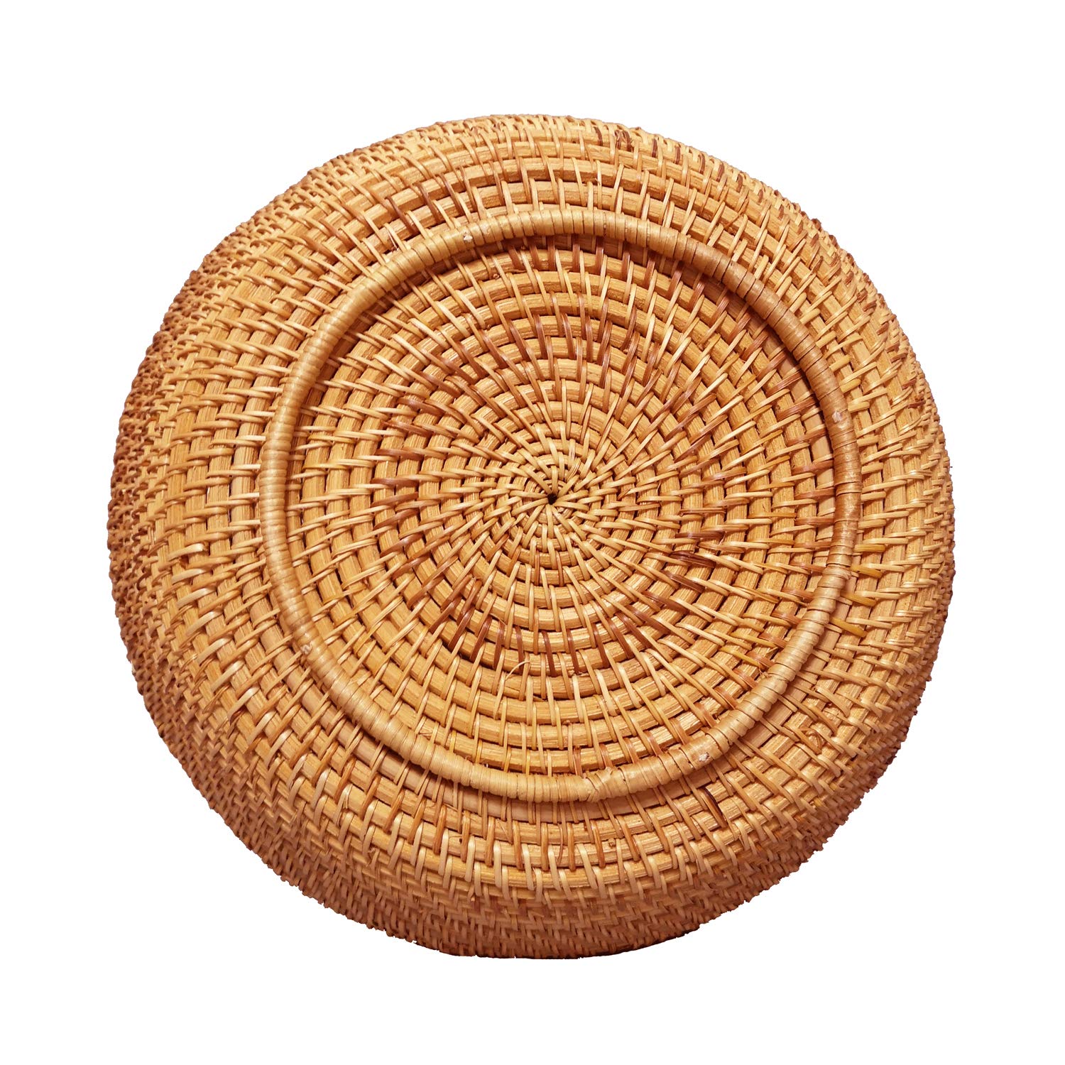 Handwoven 4-Section Round Wicker Serving Basket - Snack, Nut & Candy Organizer | Fruit Tray, Food Plate & Valet Tray for Keys & Wallets | Perfect for Parties, Home Decor & Kitchen Storage