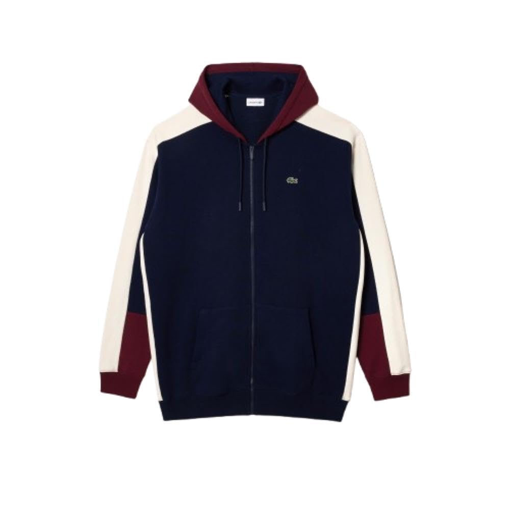 Lacoste Men's Tall Fit Zip-Up Hoodie Sweatshirt | Slim Fit Pullover for Casual & Athletic Wear | Gym, Running, Travel & Everyday Comfort