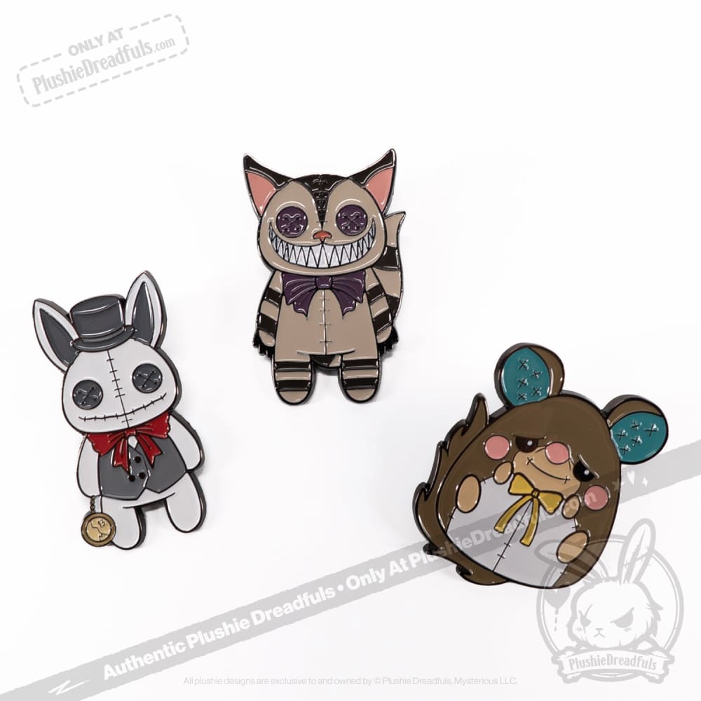 Victorian Style Alice in Wonderland Enamel Pin Set - Collectible Brooches for Backpacks, Jackets & Hats - Perfect for Disney Fans & Pin Collectors