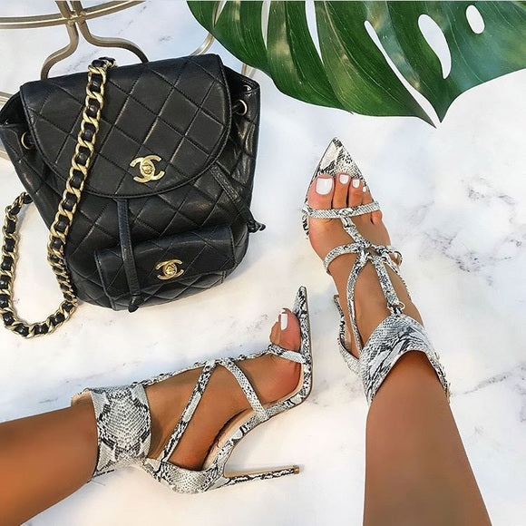 Stacey Snake Print High Heels - Women's Fashion Pointed Toe Pumps for Party, Night Out & Special Occasions
