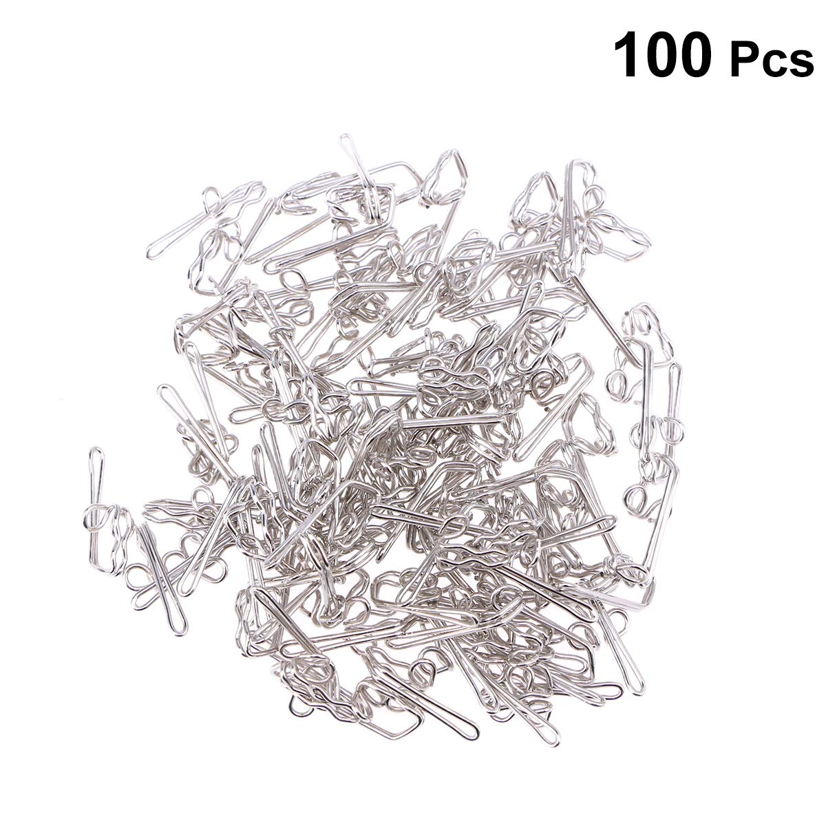 100 Pack Shower Curtain Hooks with Clips - Heavy Duty Drape Holdbacks for Bathroom, Bedroom & Living Room Curtains - Rustproof & Durable for Daily Use
