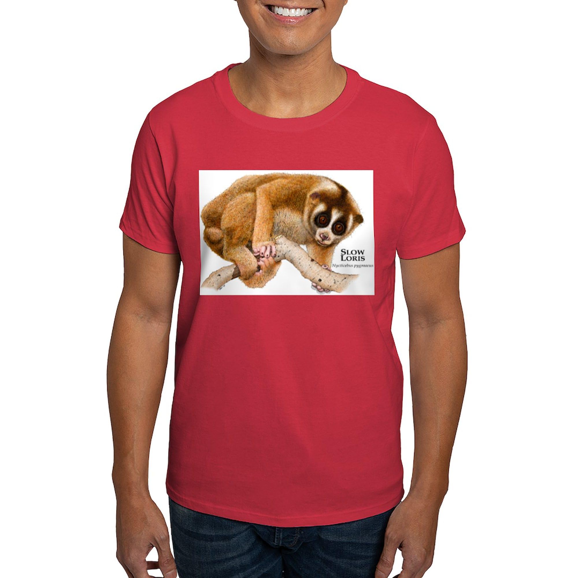 Slow Loris Dark T-Shirt for Men - 100% Cotton Classic Graphic Tee | Casual Wear, Animal Lover Gift, Streetwear Fashion