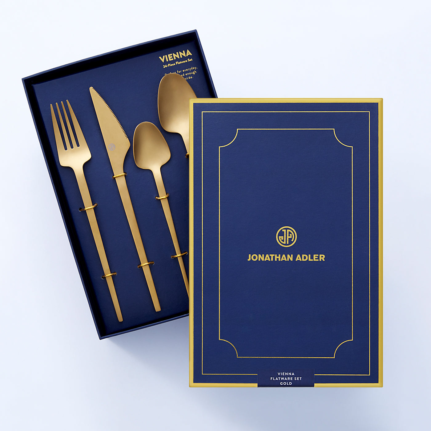 Premium Vienna 24-Piece Stainless Steel Flatware Set - Elegant Silverware for 6 Place Settings - Perfect for Dinner Parties, Weddings & Everyday Dining