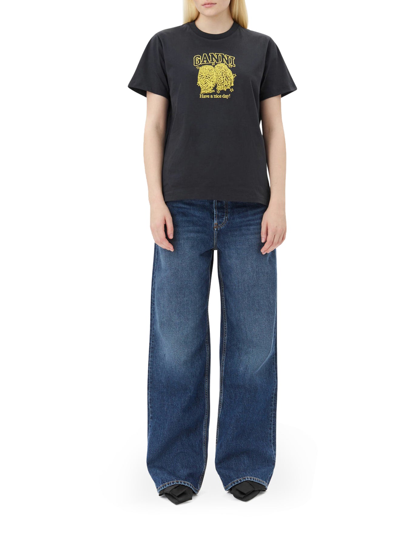 Black Basic Jersey Owls Relaxed T-Shirt - Soft Cotton Casual Tee for Men & Women - Perfect for Everyday Wear, Lounge & Street Style