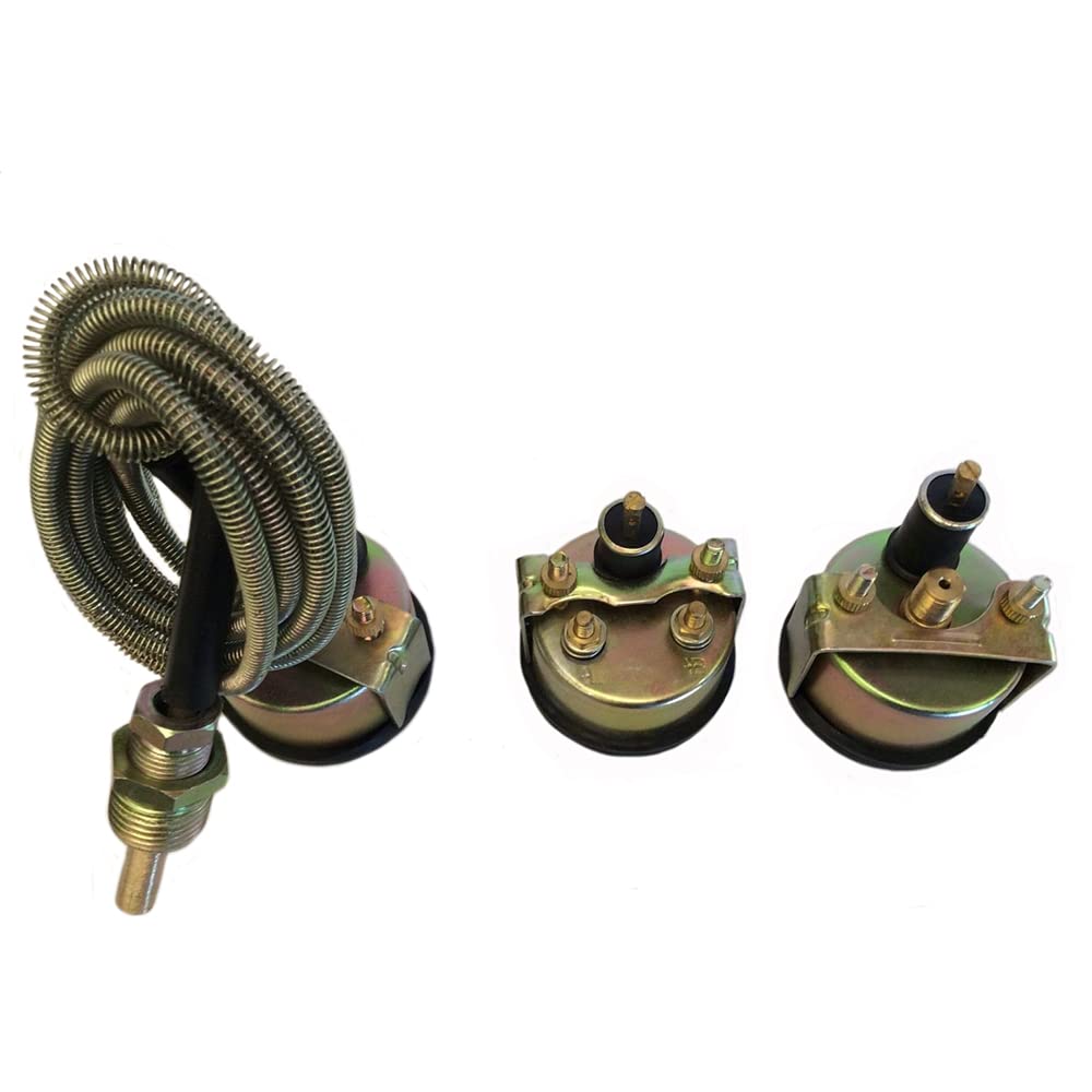 RAParts Compatible with John Deere 50 60 70 80 Tractor Oil Temperature Amp Gauge Set with Light - Fast USA Shipping - Perfect for Dashboard Instrument Panel Replacement & Tractor Maintenance
