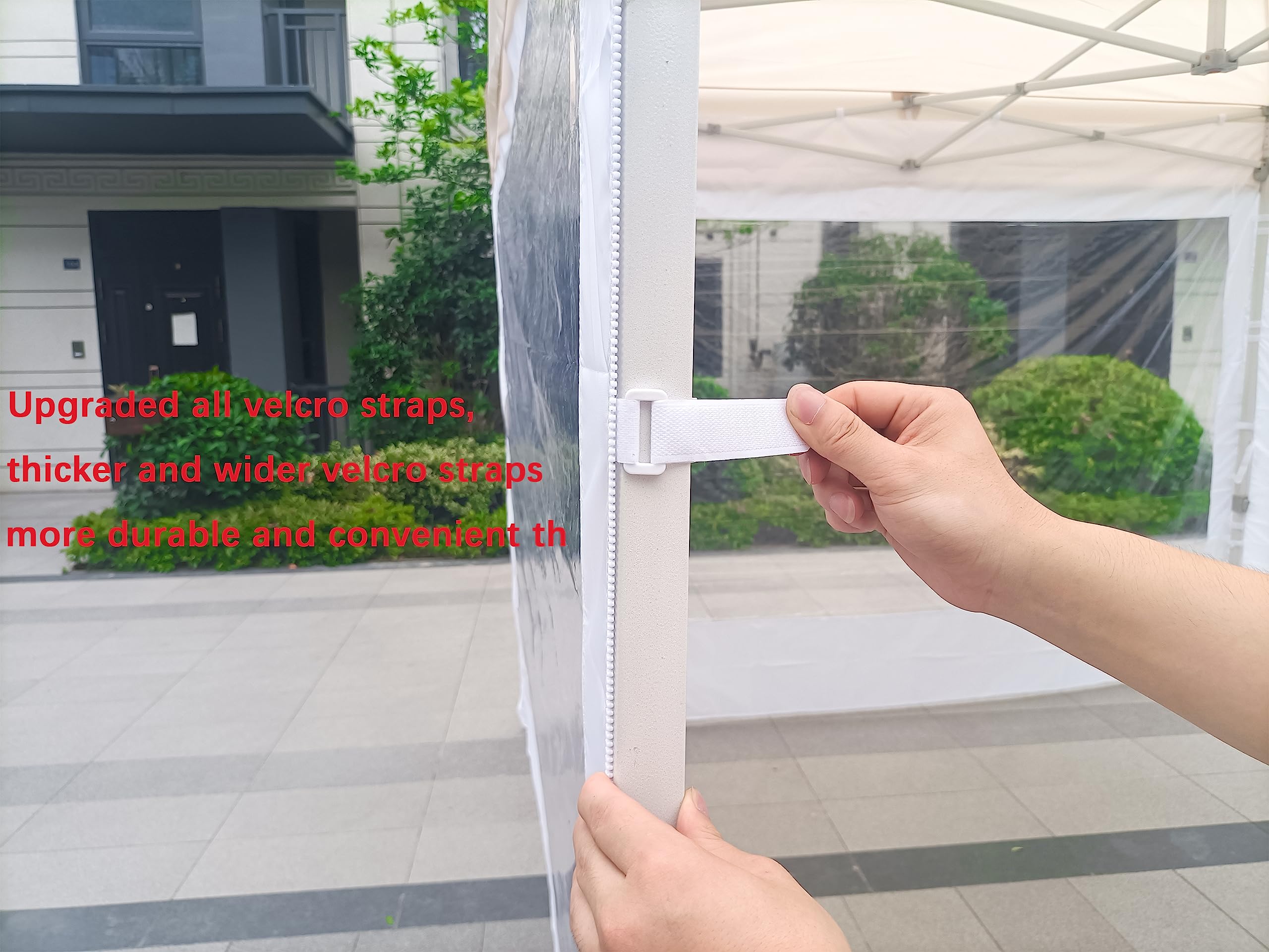 10x10 Canopy Sidewalls - 3 Pack Clear Window Sunwalls for Outdoor Events, Parties & Camping (White) - Perfect for Canopy Tents, Picnics & Market Stalls