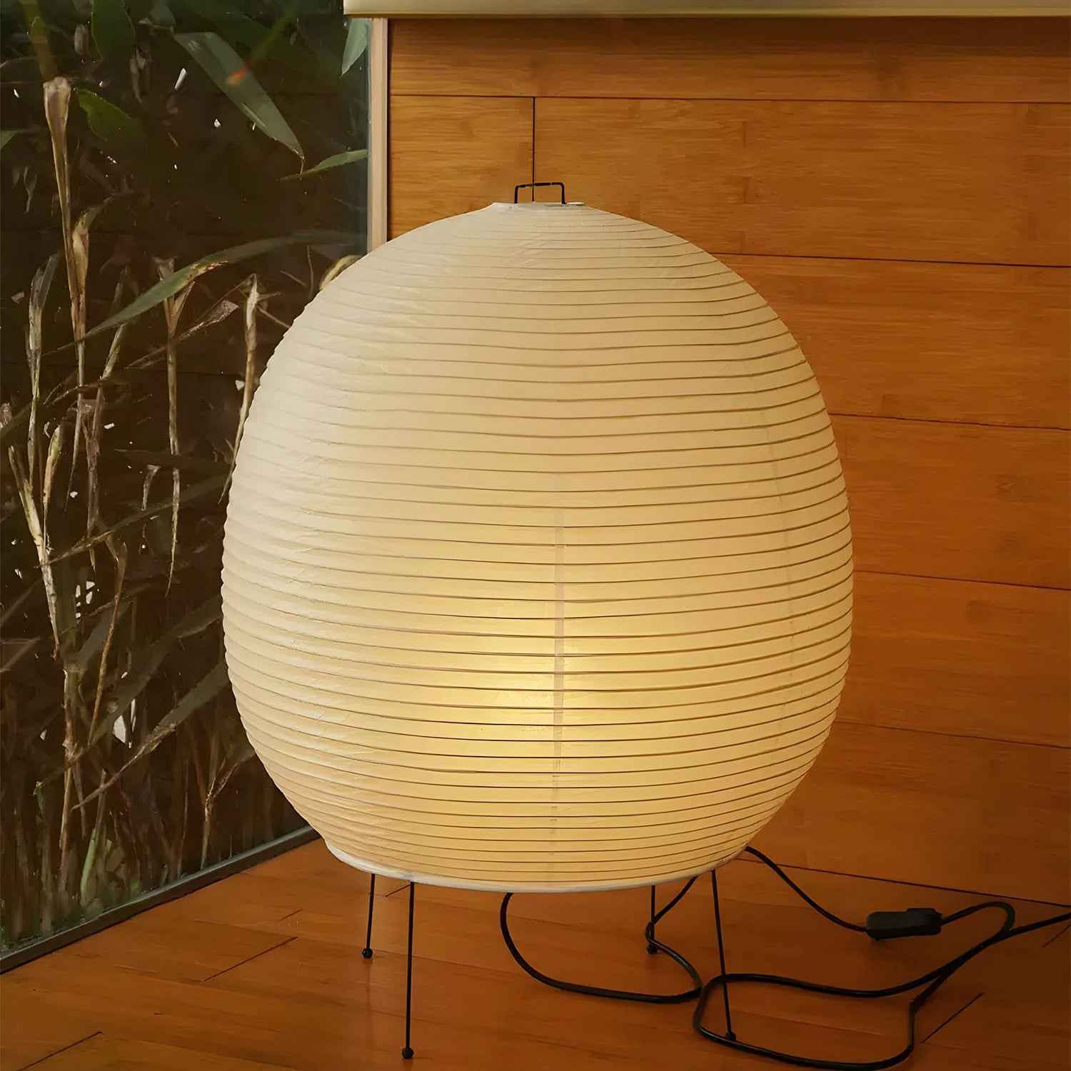 Handmade Rice Paper Lantern Table Lamp - Asian Style Decorative Lighting for Bedroom, Living Room & Dining Room - Perfect for Boho, Zen & Home Decor