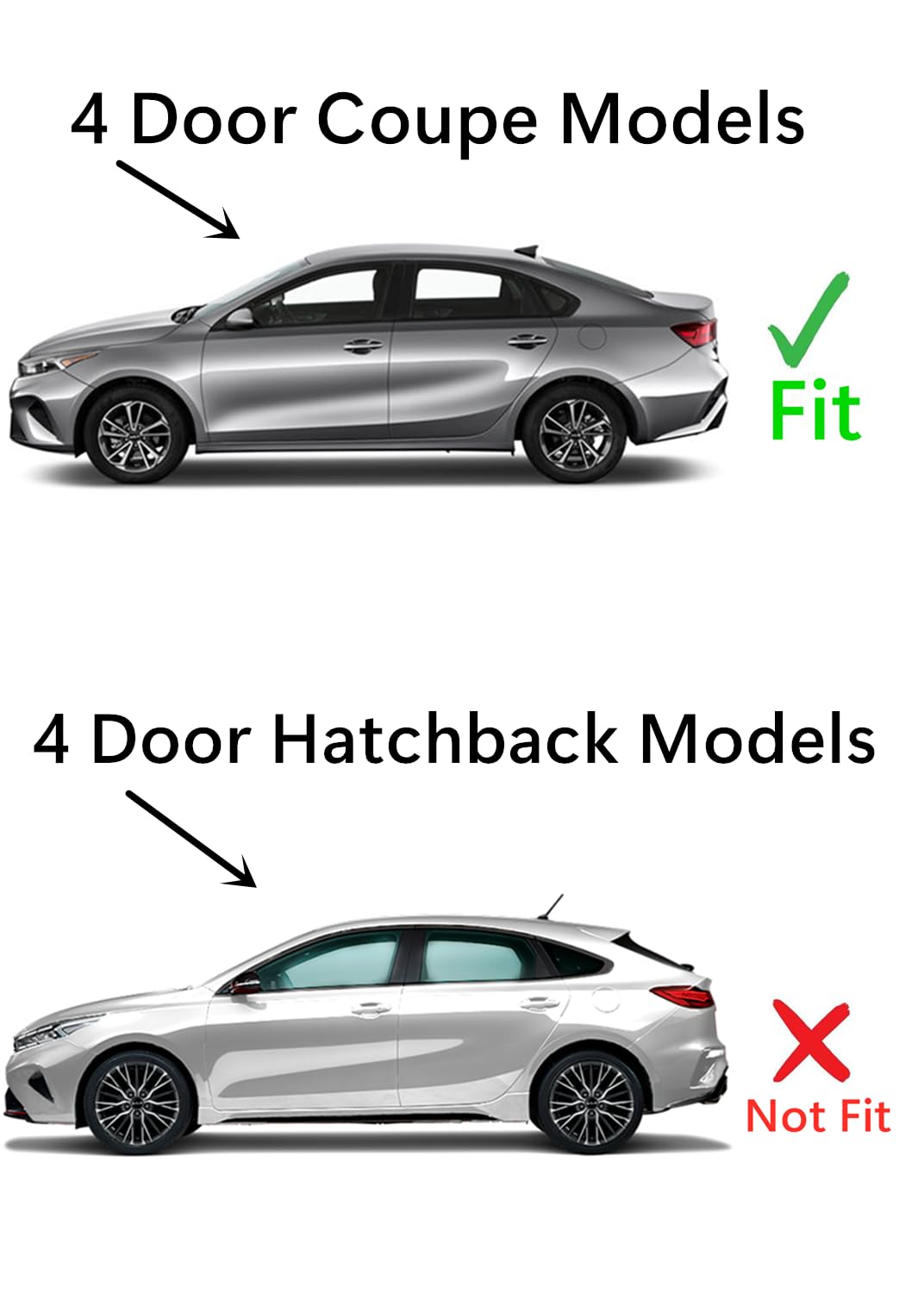 Heated Rear Window Glass Replacement for Kia Forte 2019-2024 4-Door Sedan - Defrosting & Defogging Solution for Winter Driving & Cold Weather Conditions