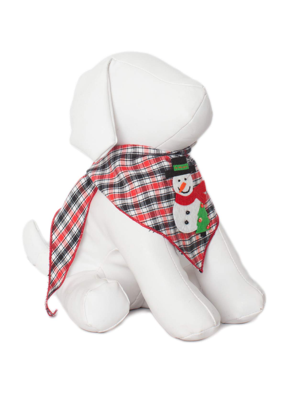 Christmas Dog Bandanas for Medium to Large Dogs - Frosty The Snowman Designer Applique - 100% Cotton Pet Bandana - Perfect for Holiday Photos & Festive Outfits