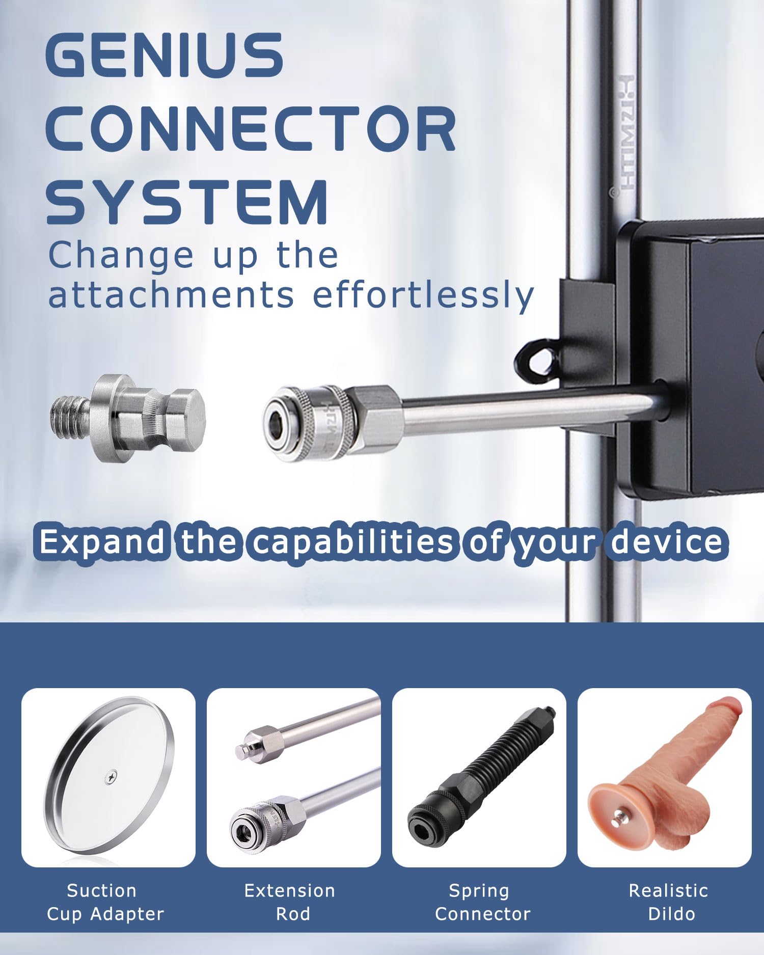 Premium Hismith Sex Machine - Automatic Thrusting Dildo with KlicLok Connector, Adult Love Toy for Couples & Solo Play, Includes Adapters & Attachments Bundle - Perfect for Bedroom Fun & BDSM Exploration