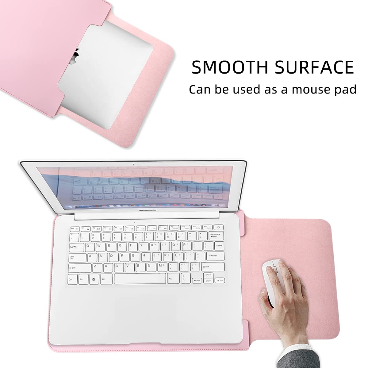 Strawberry Laptop Sleeve 13 Inch - Pink Faux Leather Protective Case for MacBook Air 13 & MacBook Pro 13 | Cute Computer Cover for Women & Girls | Perfect for School, Office & Travel Accessories