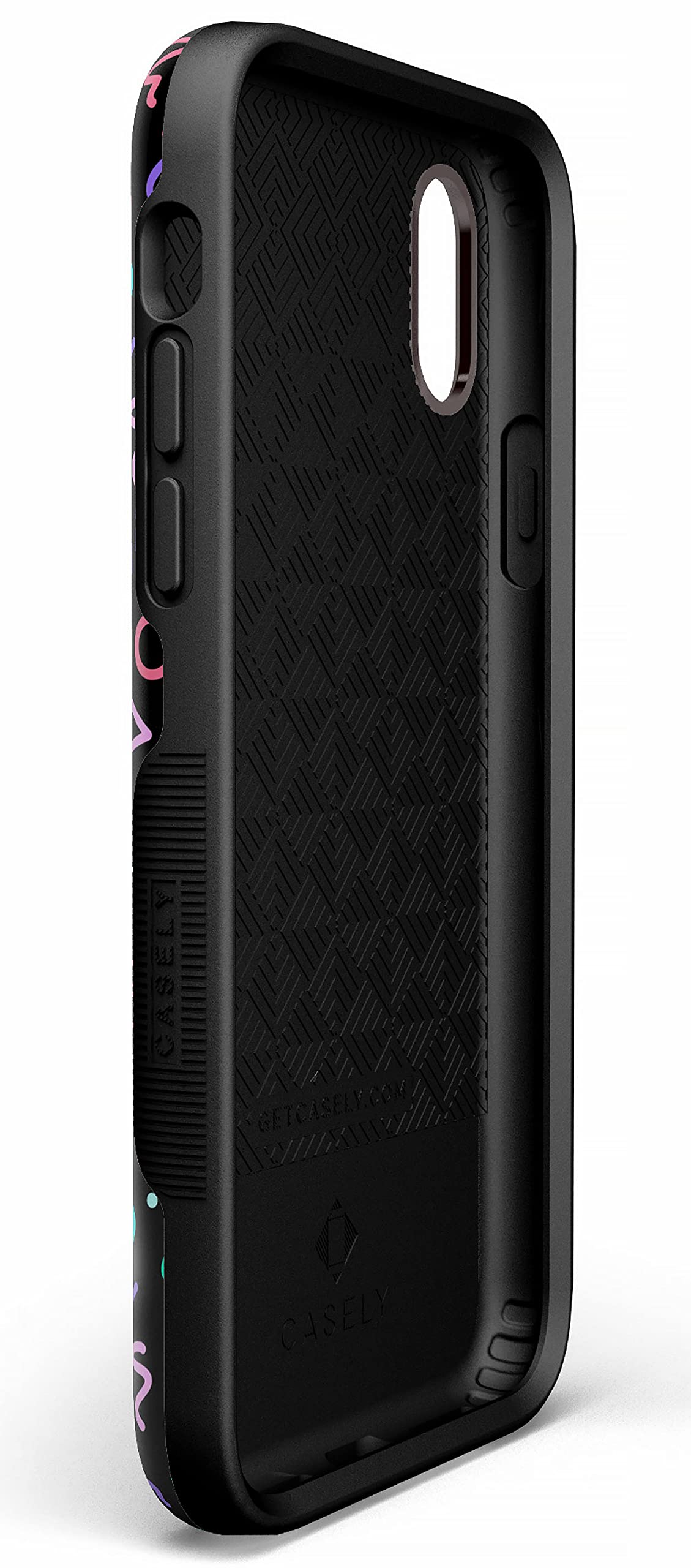 Casely iPhone X/XS Glow in The Dark Retro Phone Case - Shockproof Protective Cover with Unique Vibing Design | Perfect for Nighttime Visibility, Concerts & Retro Style Lovers