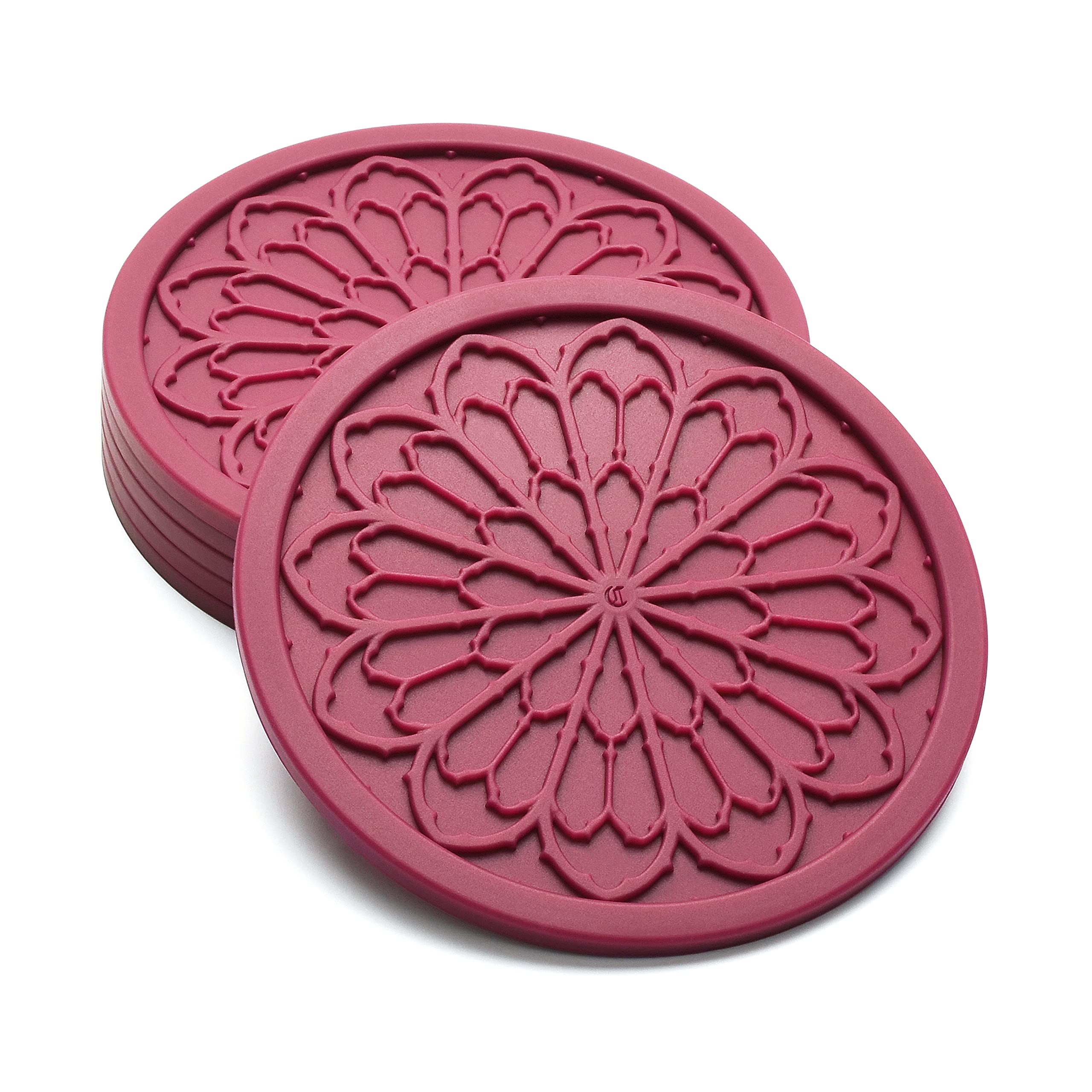 6-Pack Purple Silicone Drink Coasters - 4 Inch Non-Slip Cup Holders for Kitchen, Bar & Coffee Table - Aesthetic Room Decor & Goth Accessories by COASTERFIELD - Perfect for Parties, Home Decor & Protecting Furniture