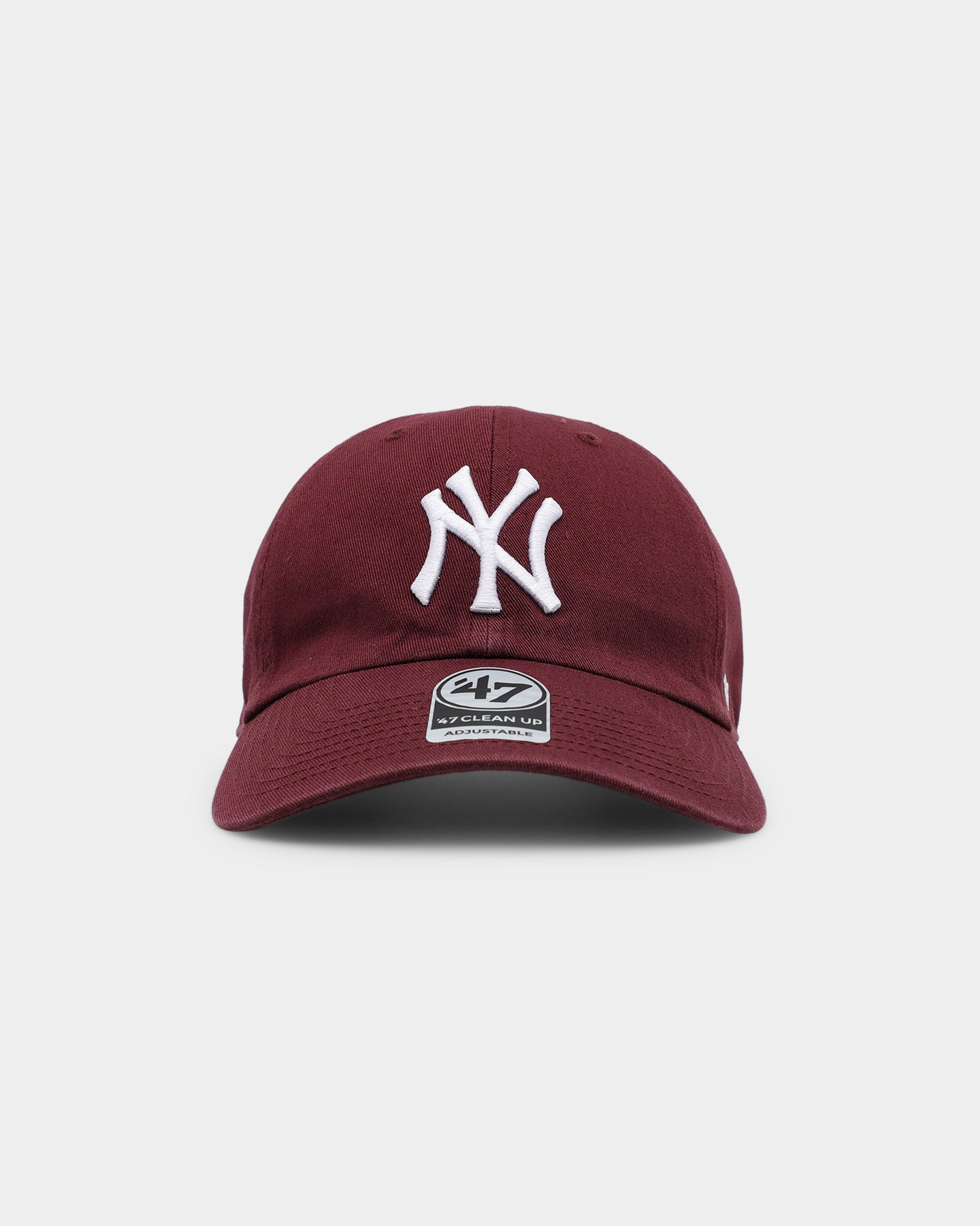 New York Yankees '47 Clean Up Adjustable Strapback Cap - Dark Maroon Vintage Baseball Hat for Men & Women - Perfect for Games, Casual Wear & Sports Fans