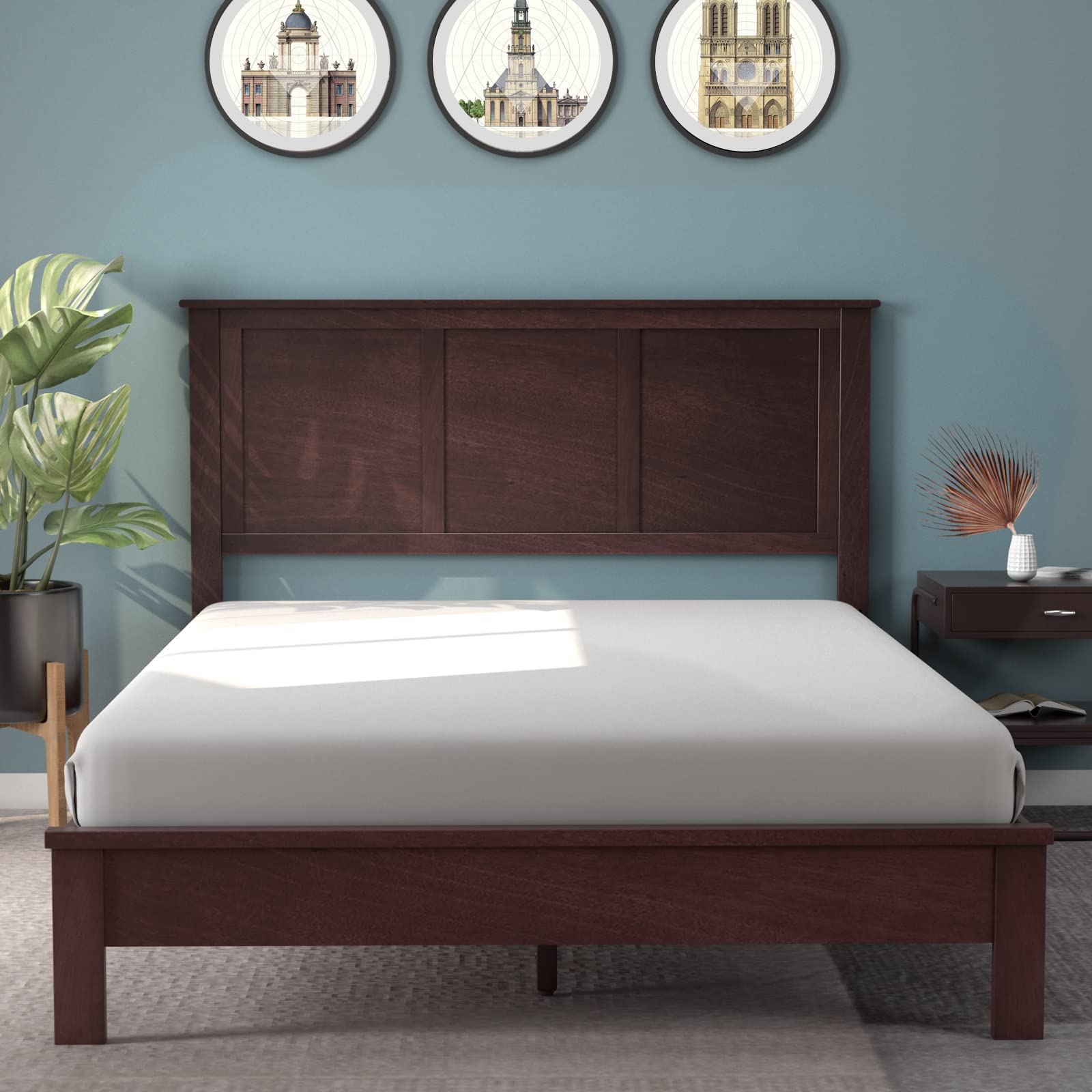 Giantex Solid Wood Headboard with Adjustable Height - Full Size Espresso Brown Bed Backboard for Bedroom, Guest Room & Dormitory