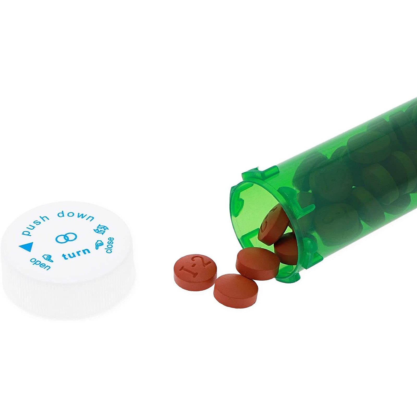 Juvale 6 Dram Prescription Pill Bottles - 280 Pack, Child-Resistant Medication Vial Containers for Pharmacy, Travel & Home Organization - BPA-Free Plastic Storage for Pills, Vitamins & Supplements