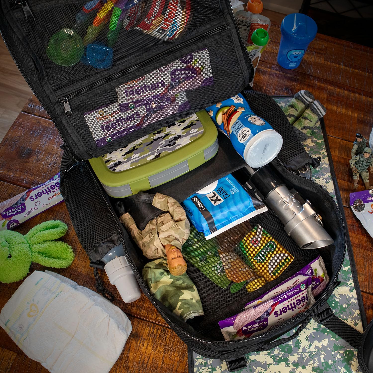 ActiveDoodie Diaper Backpack for Dads - Waterproof Baby Bag with Insulated Bottle Pockets & Changing Pad - Perfect for Travel, Daycare & Outdoor Adventures with Baby