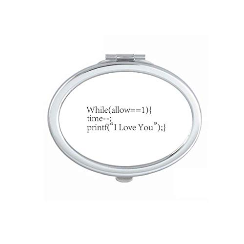 DIYthinker Programmer Love You Mirror - Portable Folding Double-Sided Makeup Mirror for Travel, Office & Home Use