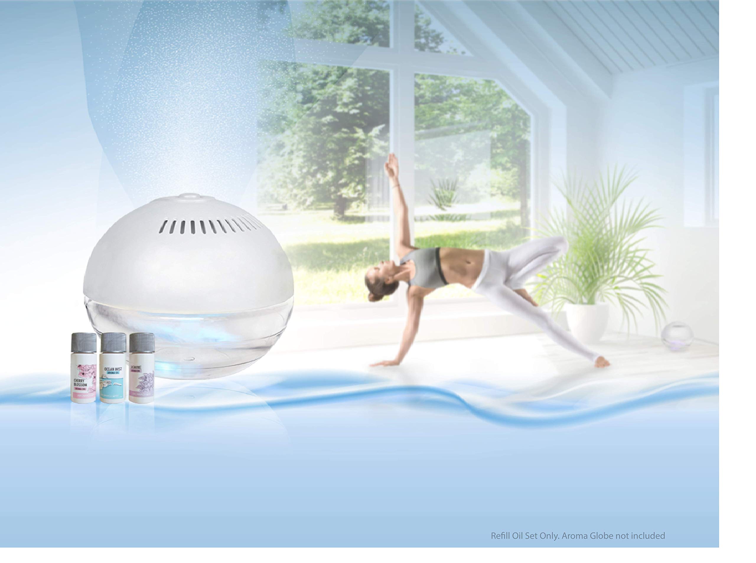 Daiwa Felicity Aroma Globe Air & Room Revitalizer - White Noise Aromatherapy Diffuser with Essential Oils, Humidifier for Home Office Bedroom, Calming LED Rainbow Lights - Perfect for Relaxation, Sleep Aid & Stress Relief