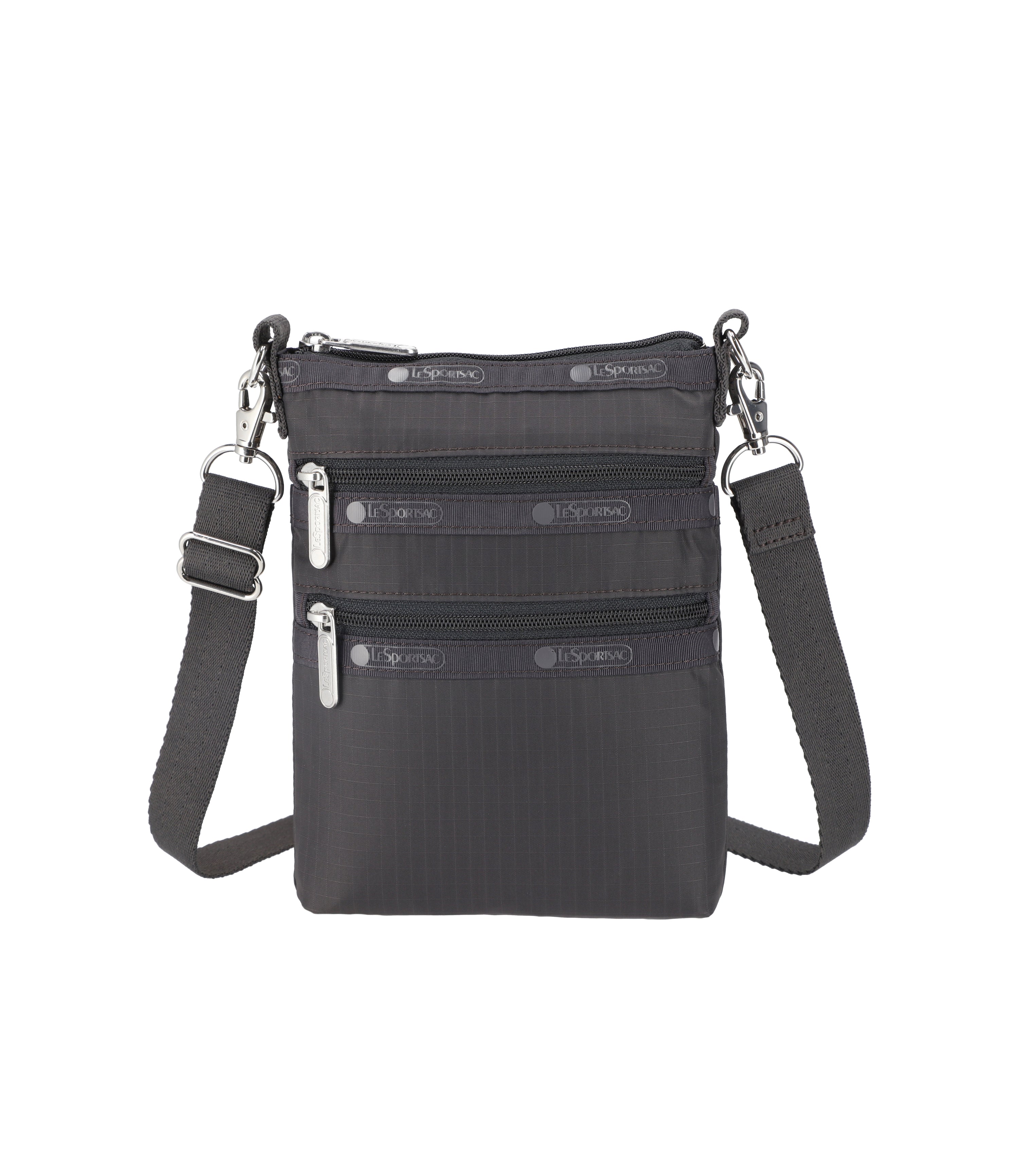 3-Zip Crossbody Bag in Thunder Grey (Style 4007 R112) - Perfect for Travel, Shopping & Everyday Use