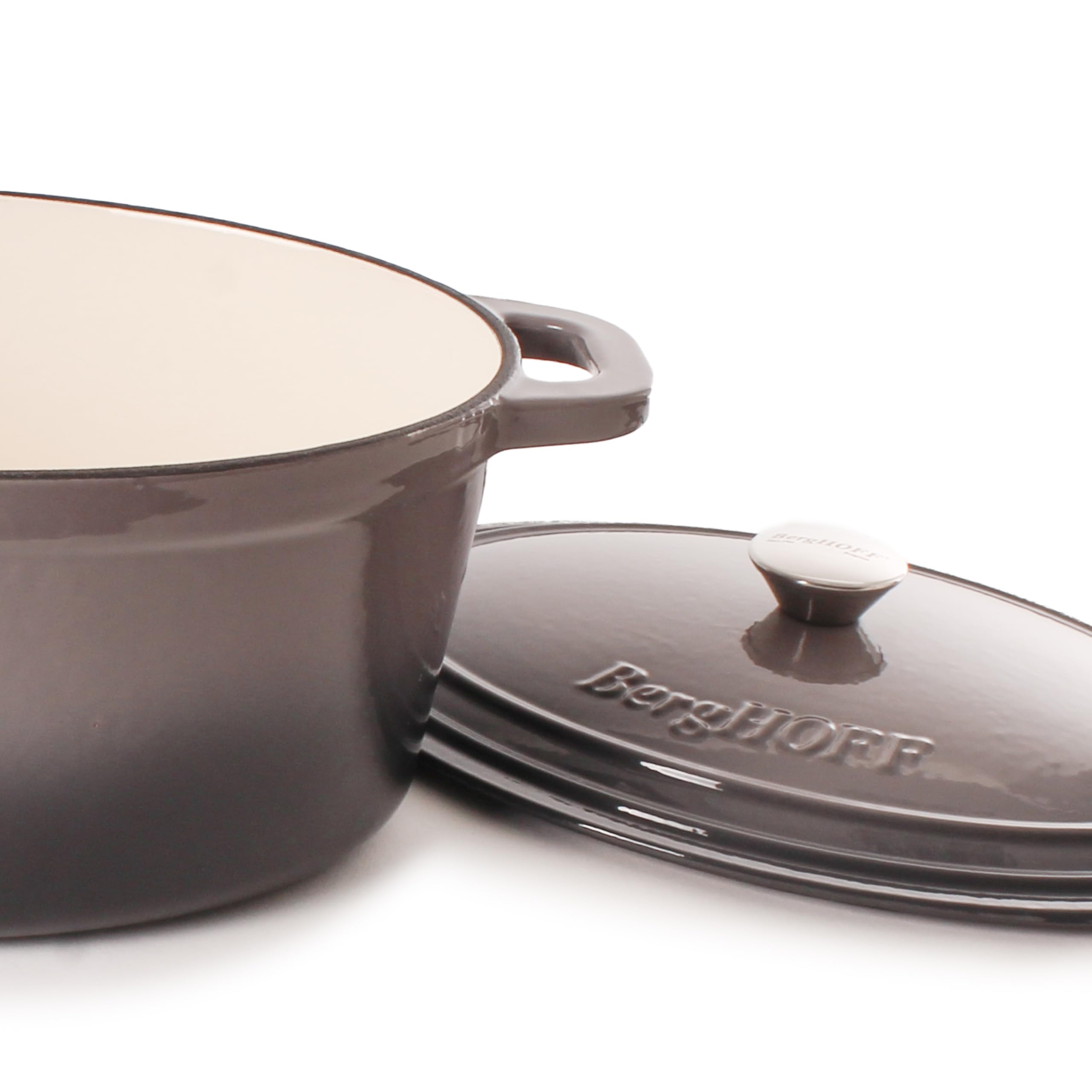 BergHOFF 4-Piece Neo Enameled Cast Iron Cookware Set – 5qt & 8qt Oval Dutch Ovens with Cast Iron Lids – Oven & Stovetop Safe Up to 400°F – Perfect for Braising, Stewing, Baking & Slow Cooking – Ideal for Family Dinners, Holiday Meals & Camping Trips