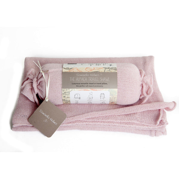 Samantha Holmes Alpaca Travel Shawl - Soft & Lightweight Wrap Scarf for Women - Perfect for Airplane, Office, and Outdoor Adventures