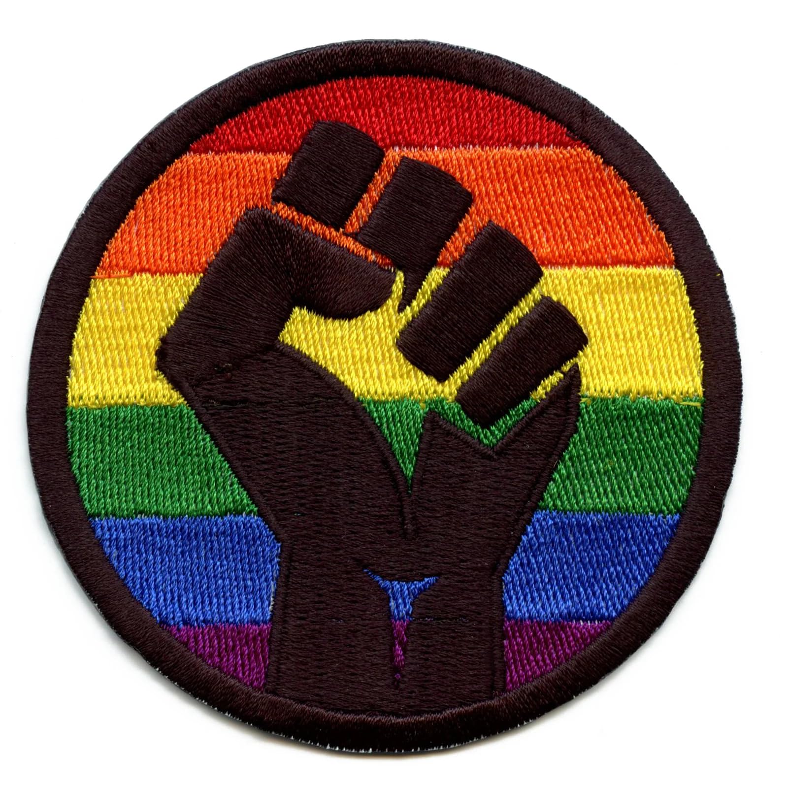 Black Lives Matter Iron On Embroidered Patch - Rainbow Fist Design for BLM Pride - Perfect for Jackets, Backpacks & DIY Clothing Customization