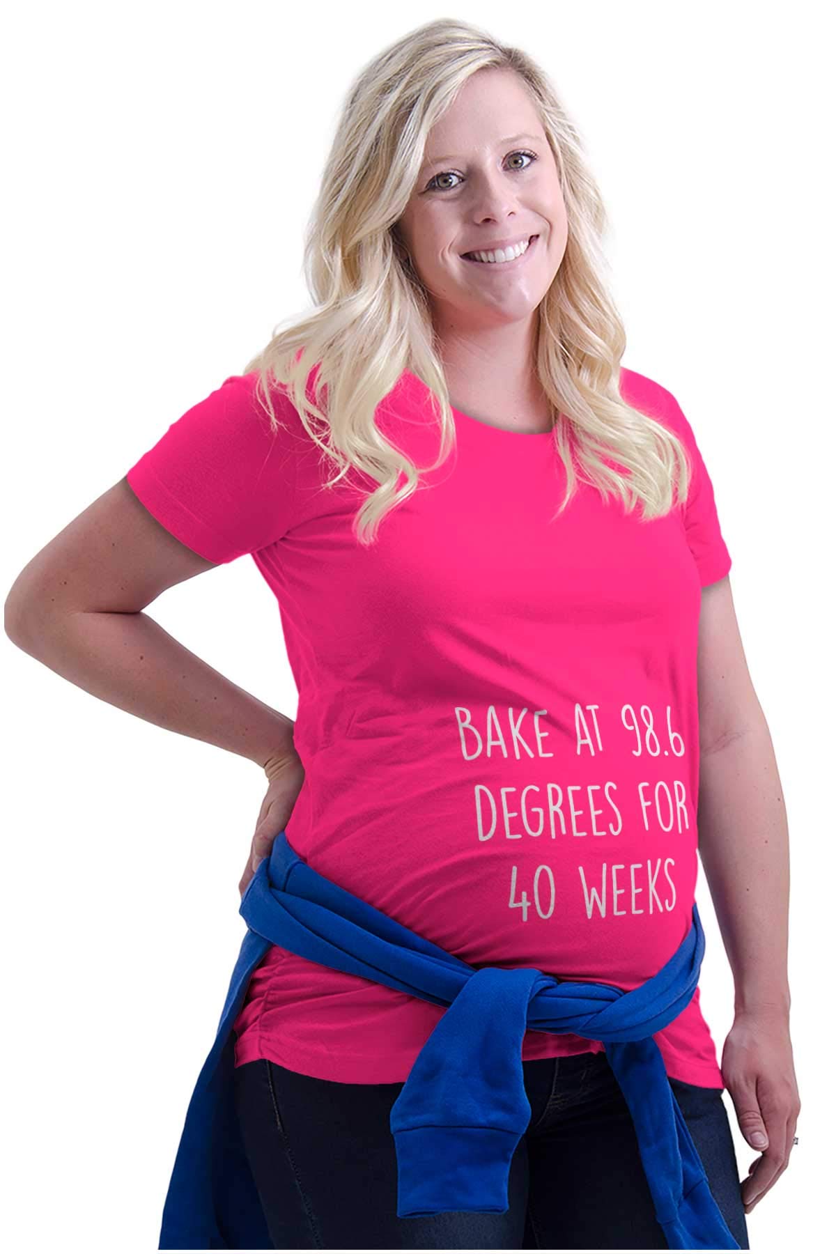 Brisco Brands Women's Maternity T-Shirt - Soft Cotton Pregnancy Tee for 40 Weeks - Perfect for Bump Photos, Baby Showers & Comfortable Everyday Wear
