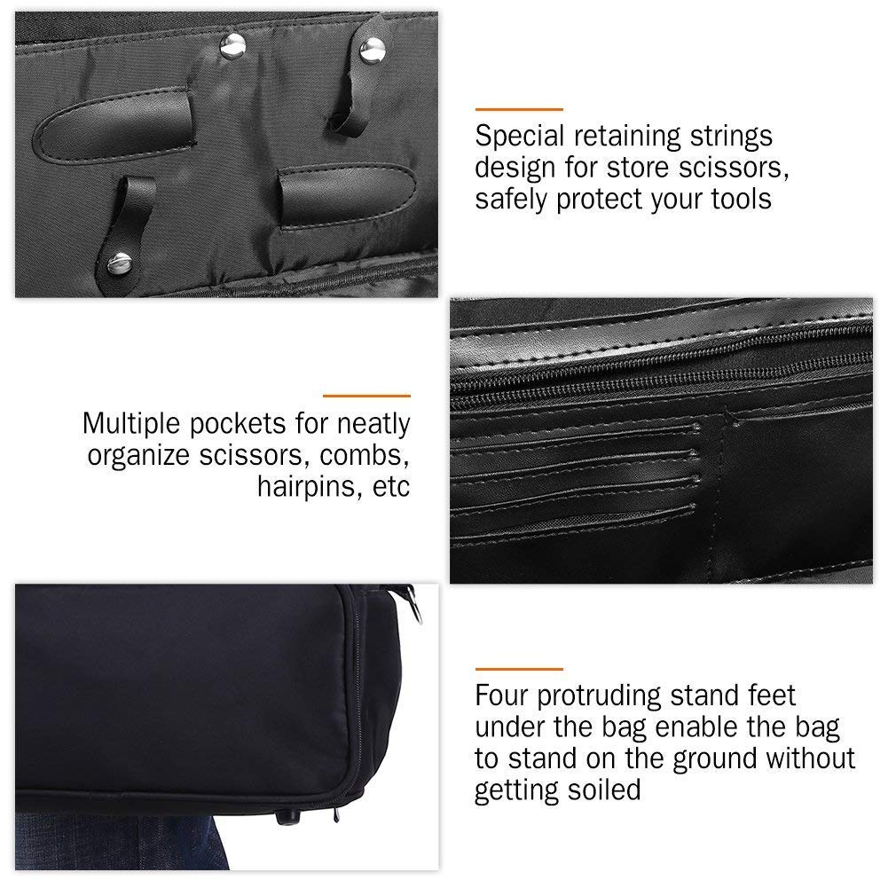 Professional Barber Handbag - Salon Hairdressing Tools Organizer with Scissors & Comb Holder - Portable Hairstyling Case for Barbers & Stylists - Perfect for Salon, Travel & Home Use
