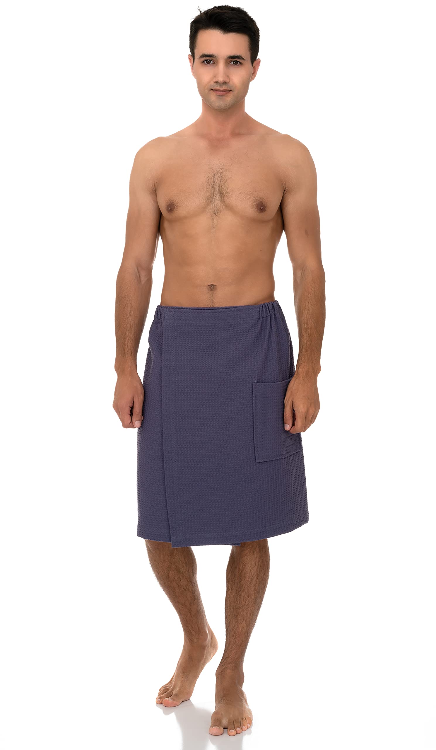 **Men's Waffle Weave Bathrobe - Soft & Absorbent Shower Wrap for Spa, Gym & Pool - Quick-Dry Terry Cloth Robe for Post-Workout & Relaxation**    *(Use: Perfect for post-shower lounging, spa days, gym cover-ups, beach trips, and cozy home relaxation.)*