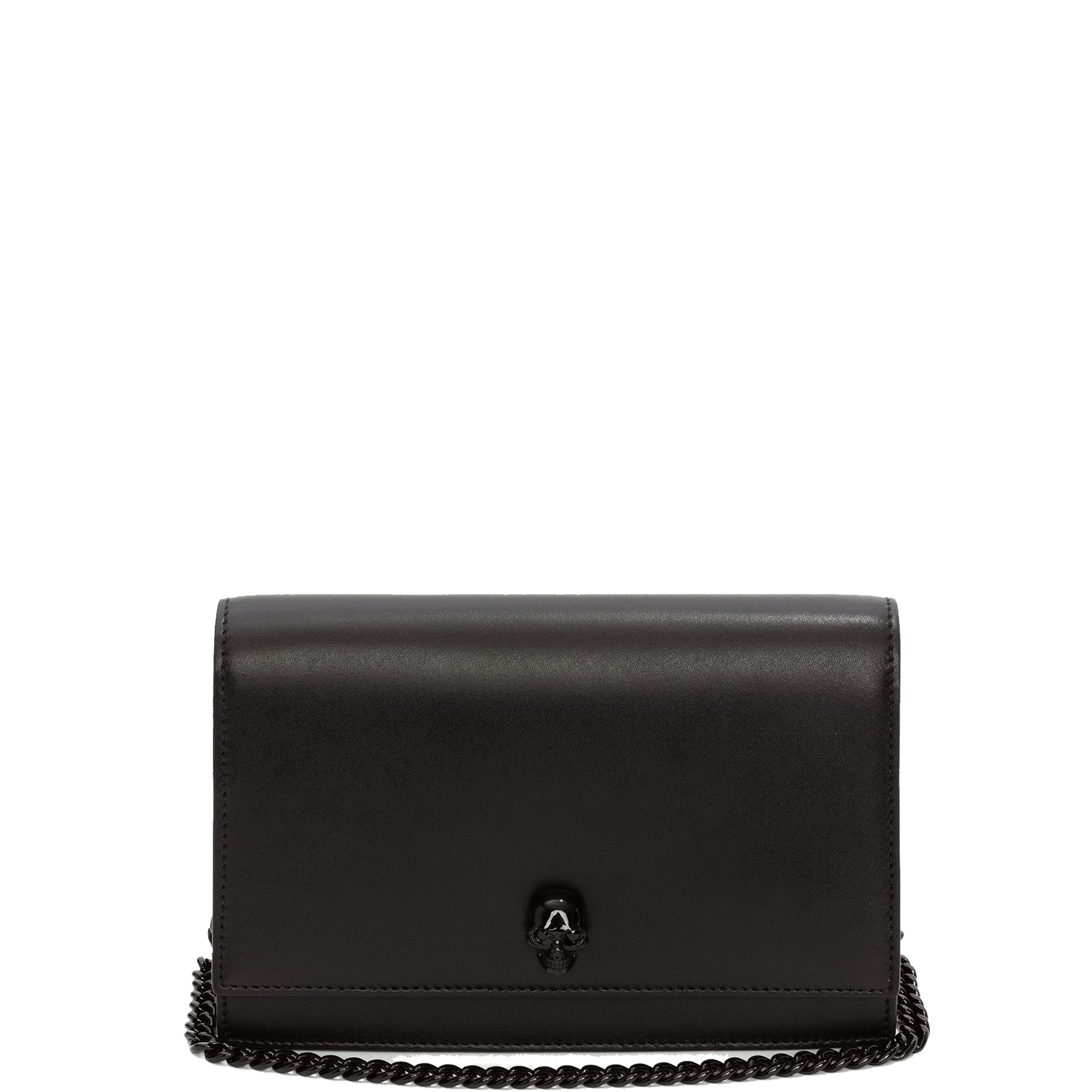Skull Mini Crossbody Bag - Smooth Black Leather for Women | Gothic Fashion Accessory for Parties, Concerts & Halloween