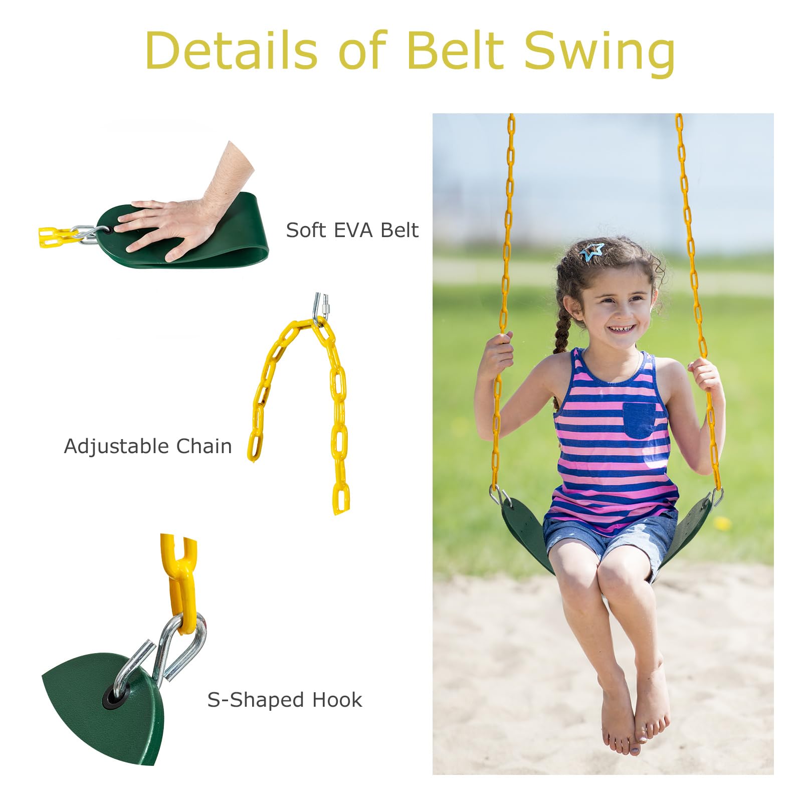 KOMFOTTEU Outdoor A-Frame Metal Swing Set for Kids - Double Swing with Adjustable Ropes, 300kg Weight Capacity, 249x185x181.5cm - Perfect for Garden, Backyard, and Playground Fun (Ages 3+)