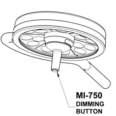 Bovie MI 750 LED Surgical Procedure Light - Single Ceiling Mount Medical Light for Operating Rooms, Clinics & Hospitals