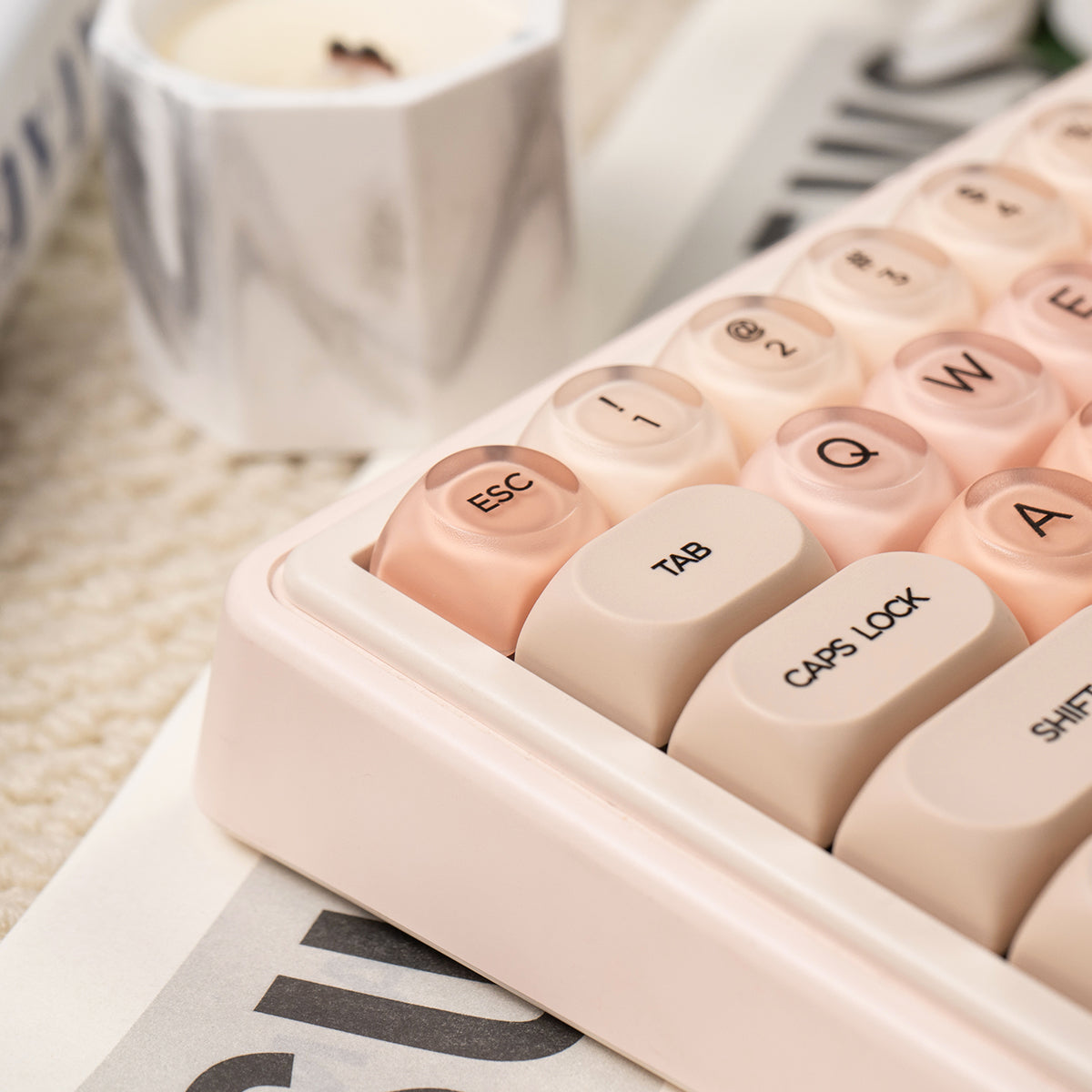 Custom PBT+PC Spherical Keycaps for Mechanical Keyboards - Cute Girl Theme, Hot Sublimation Design - Perfect for Gaming, Typing & Custom Keyboard Builds
