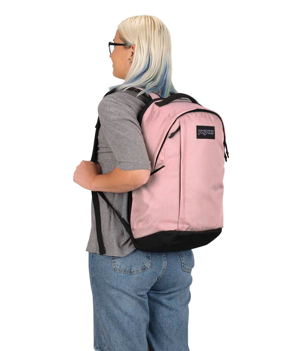 JanSport Station Backpack - Stylish Misty Rose Laptop Bag for School, College & Travel | Durable & Lightweight Daypack for Students & Professionals